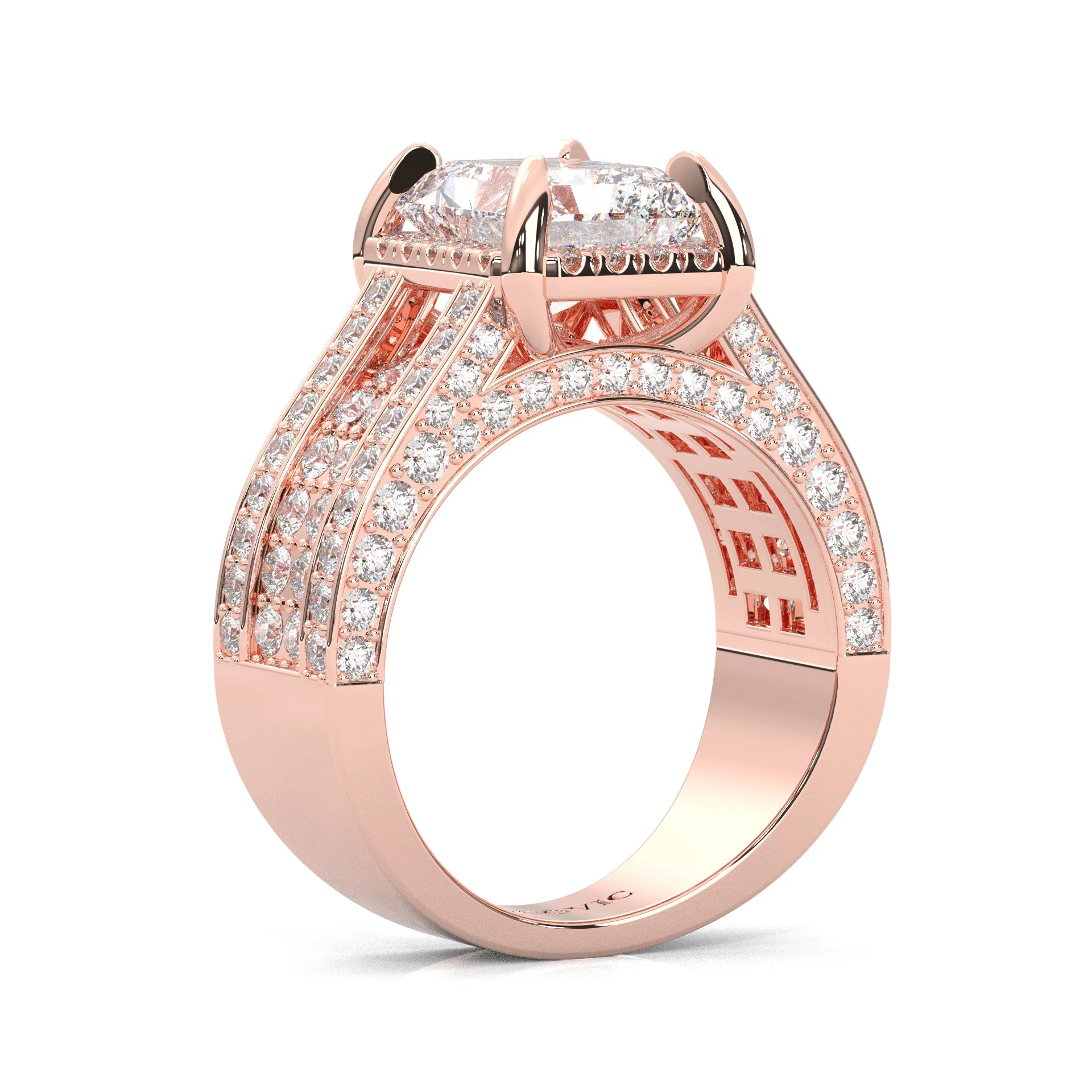 Fourfold Stones Halo Radiant Cut ( Rose Gold 14K ) - Image 5