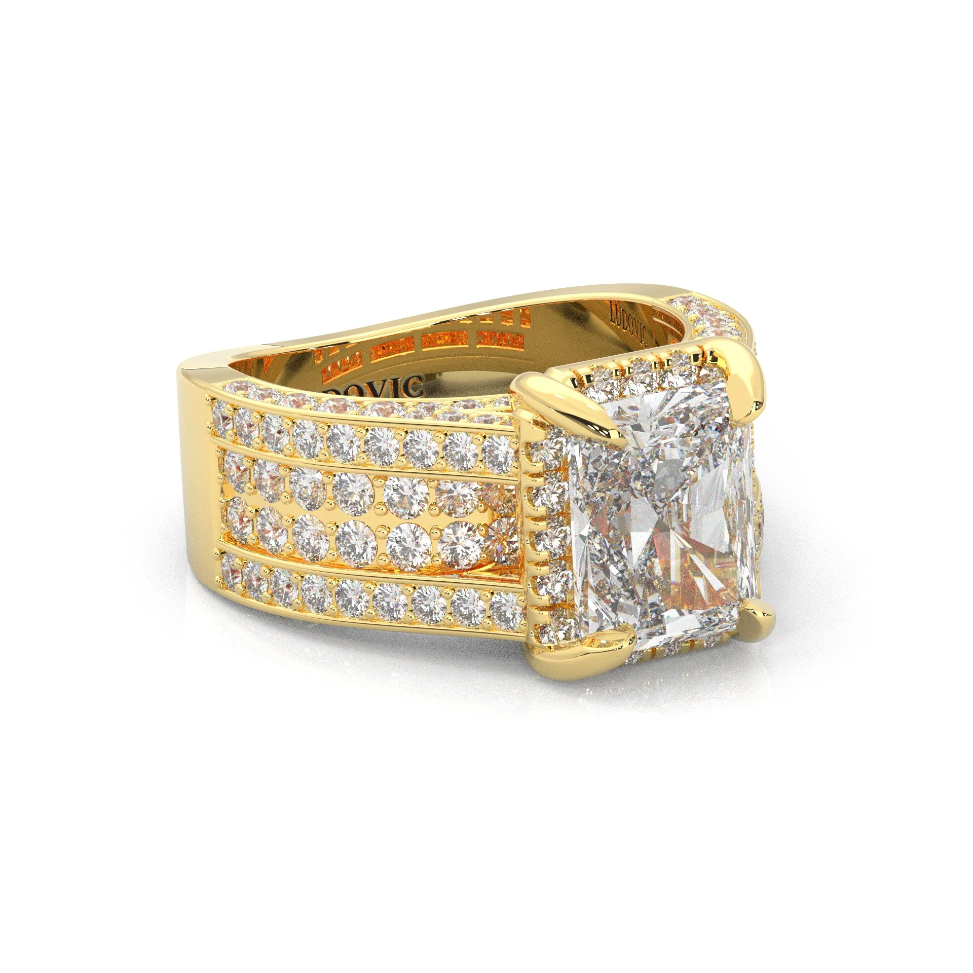 Fourfold Stones Halo Radiant Cut ( Yellow Gold 14K ) - Image 3
