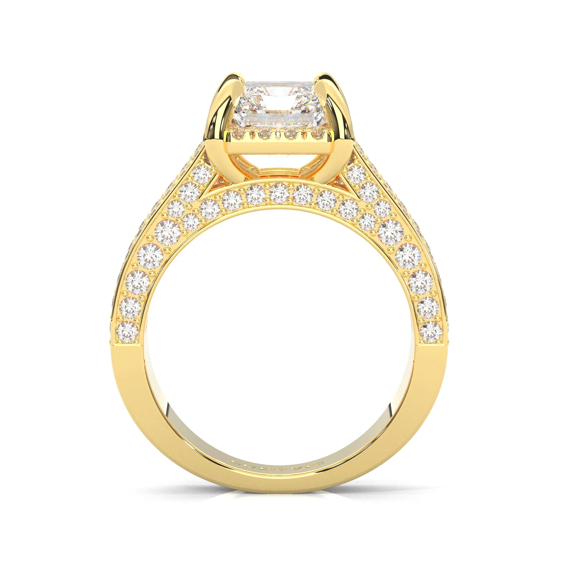 Fourfold Stones Halo Radiant Cut ( Yellow Gold 14K ) - Image 4