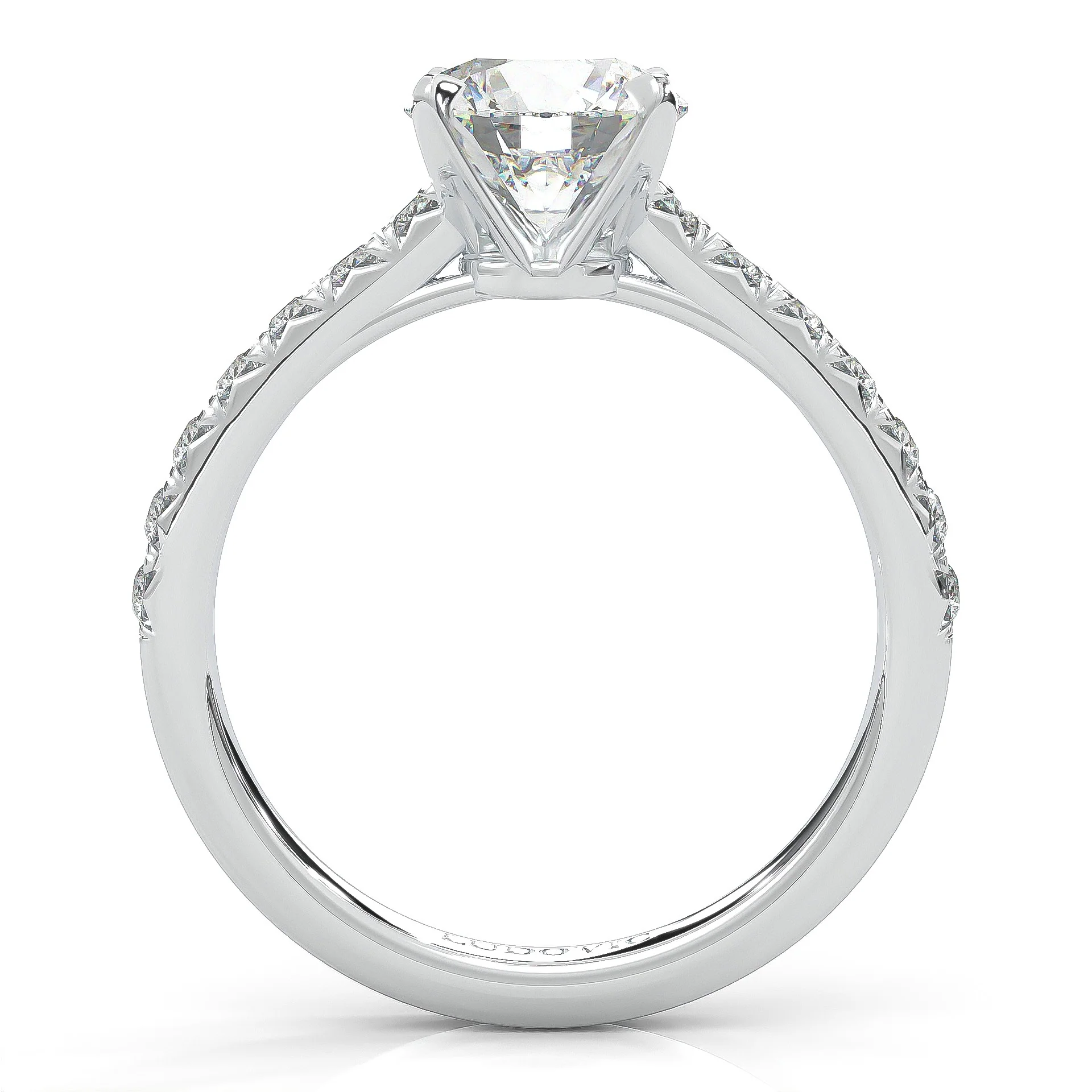 French Four Claw Moissanite Engagement Ring (14k Solid Gold) - Image 5