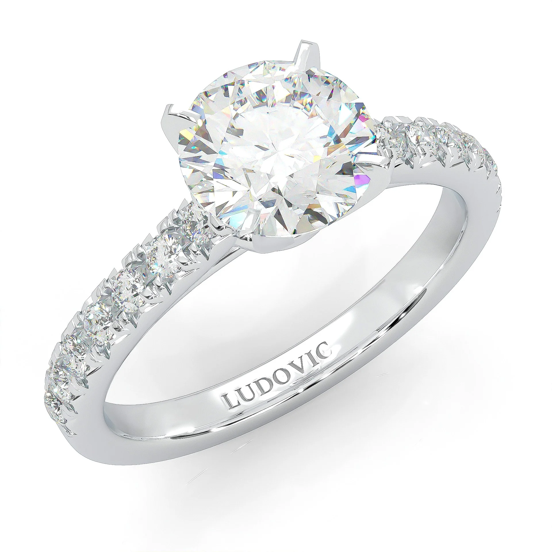 French Four Claw Moissanite Engagement Ring (14k Solid Gold) - Image 7