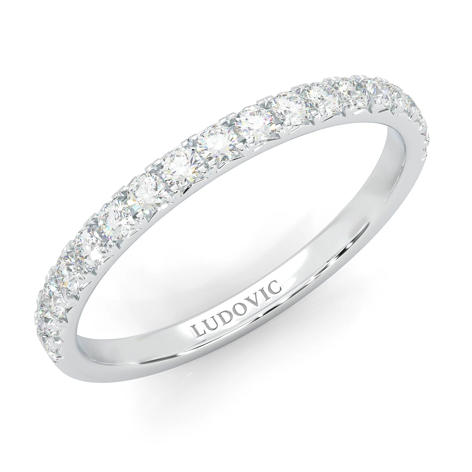 French Four Claw Wedding Band - Image 7