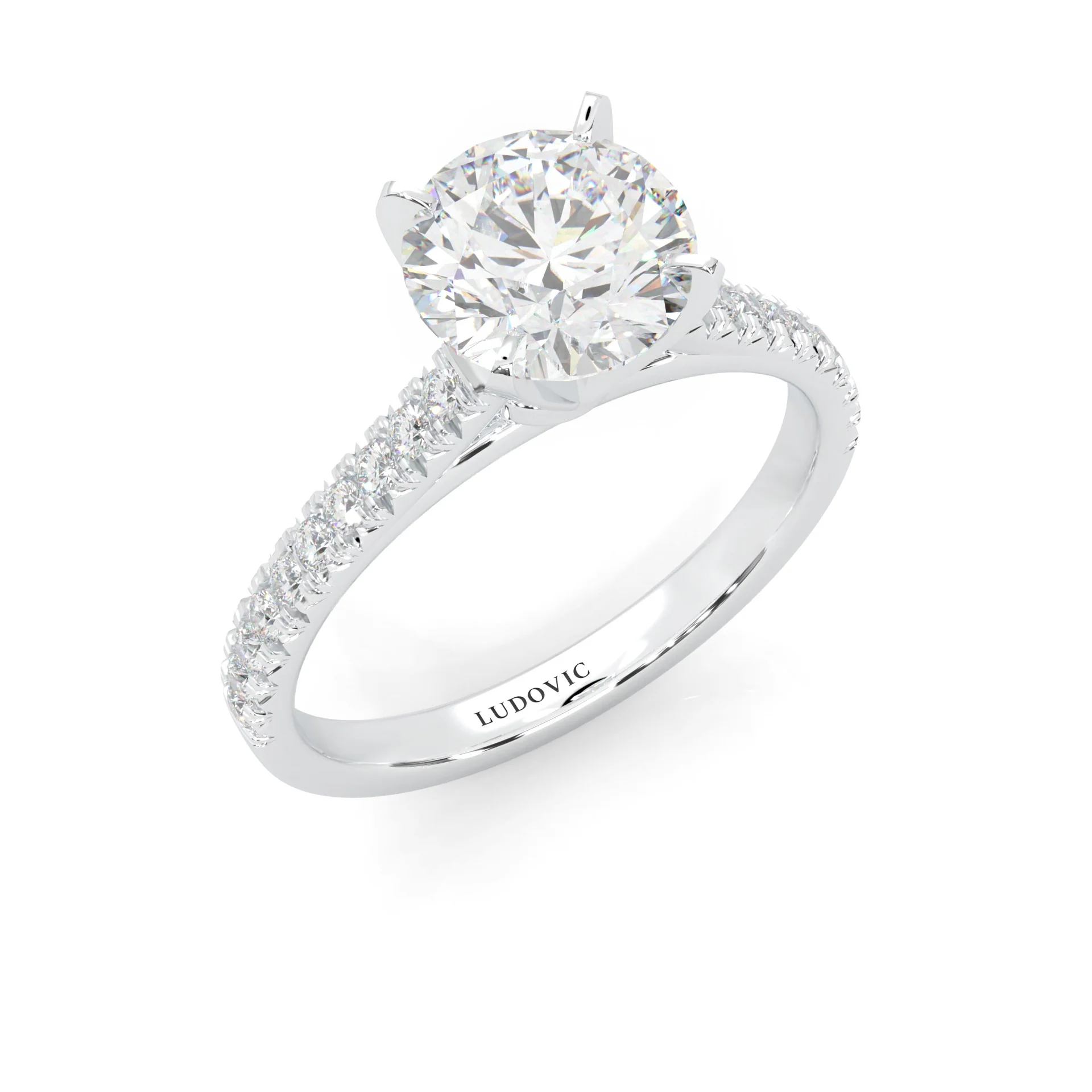 French Four Claw Wedding Set (14k Solid Gold) - Image 10