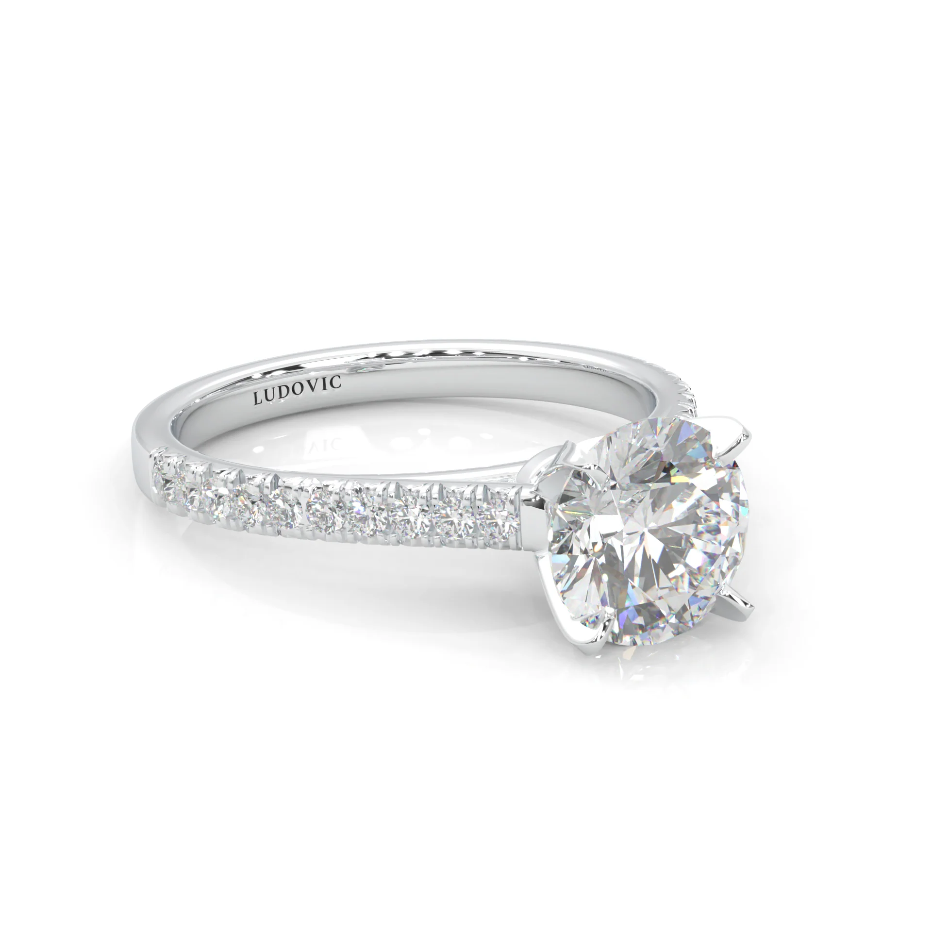 French Four Claw Wedding Set (14k Solid Gold) - Image 11