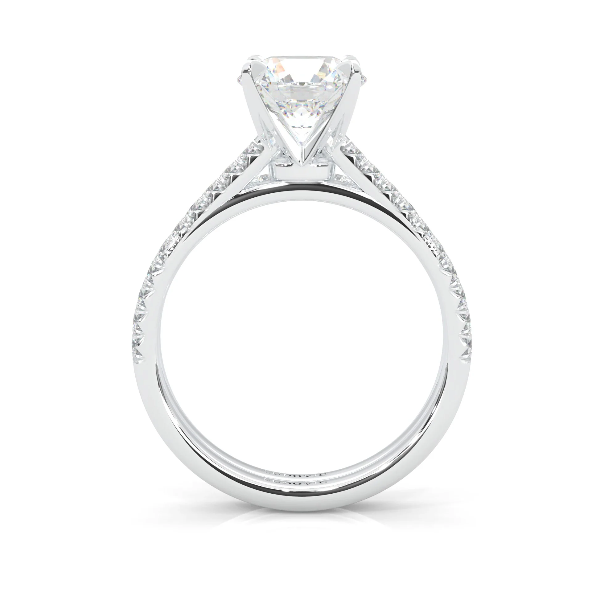 French Four Claw Wedding Set (14k Solid Gold) - Image 4