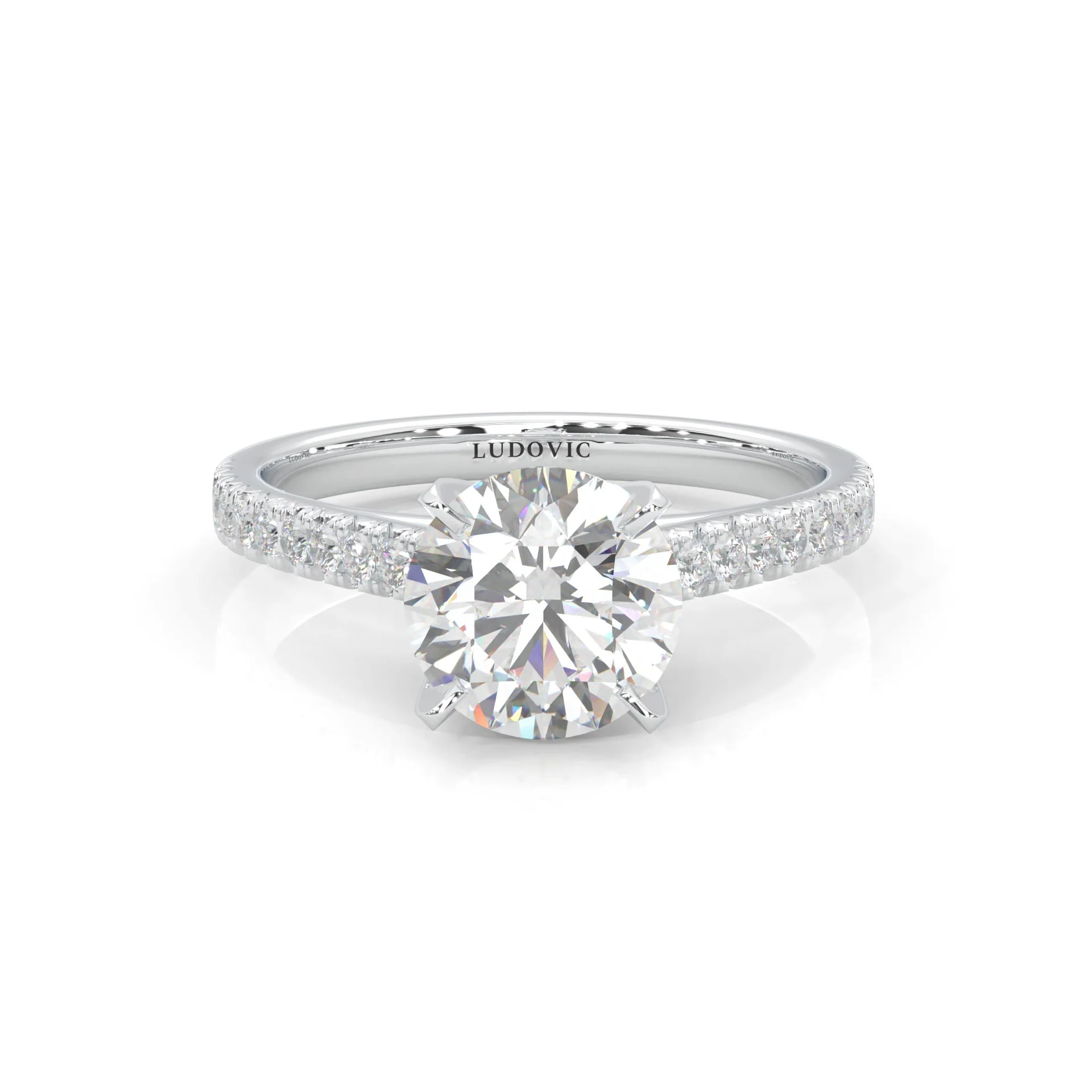 French Four Claw Wedding Set (14k Solid Gold) - Image 8