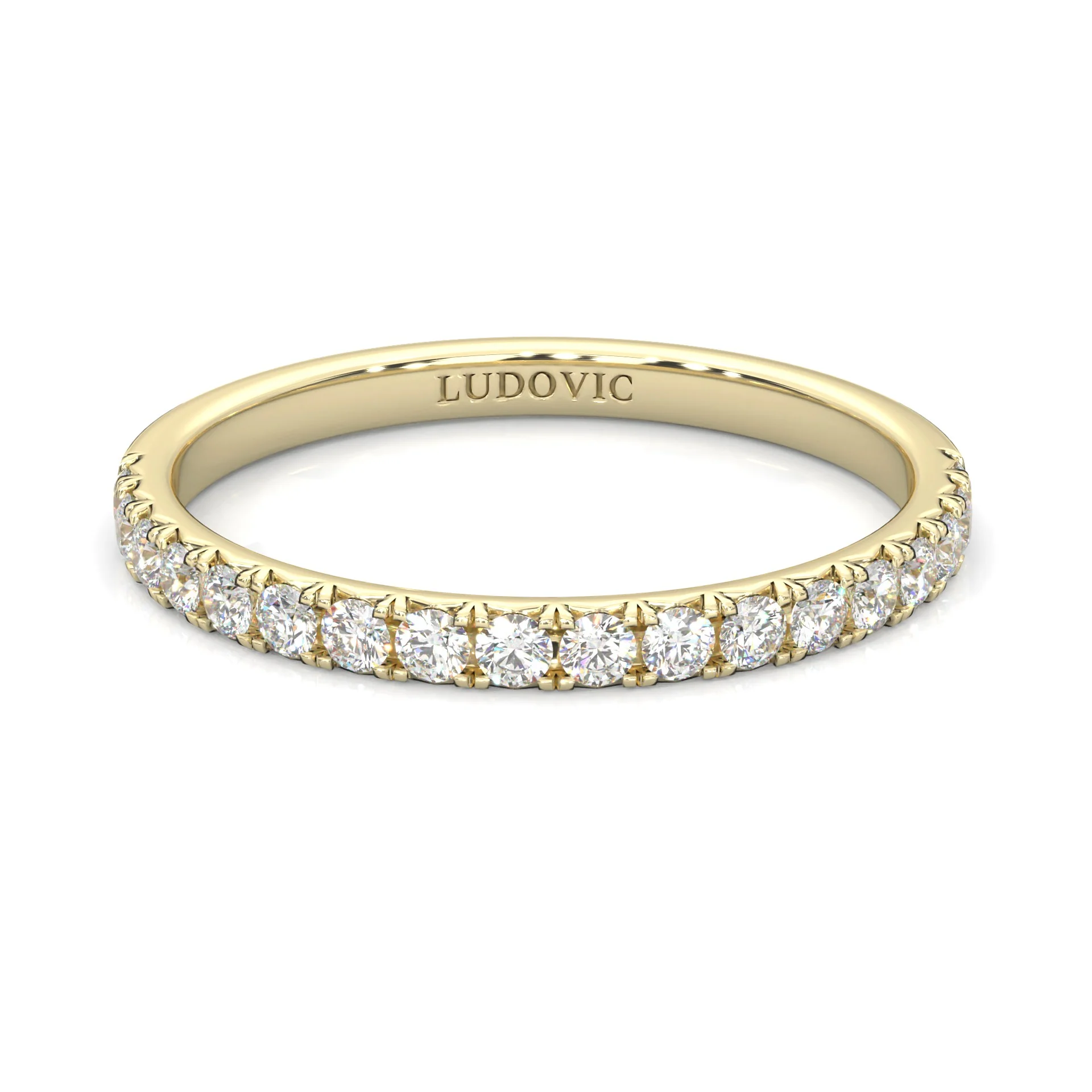 French Four Claw Wedding Band ( Yellow Gold )