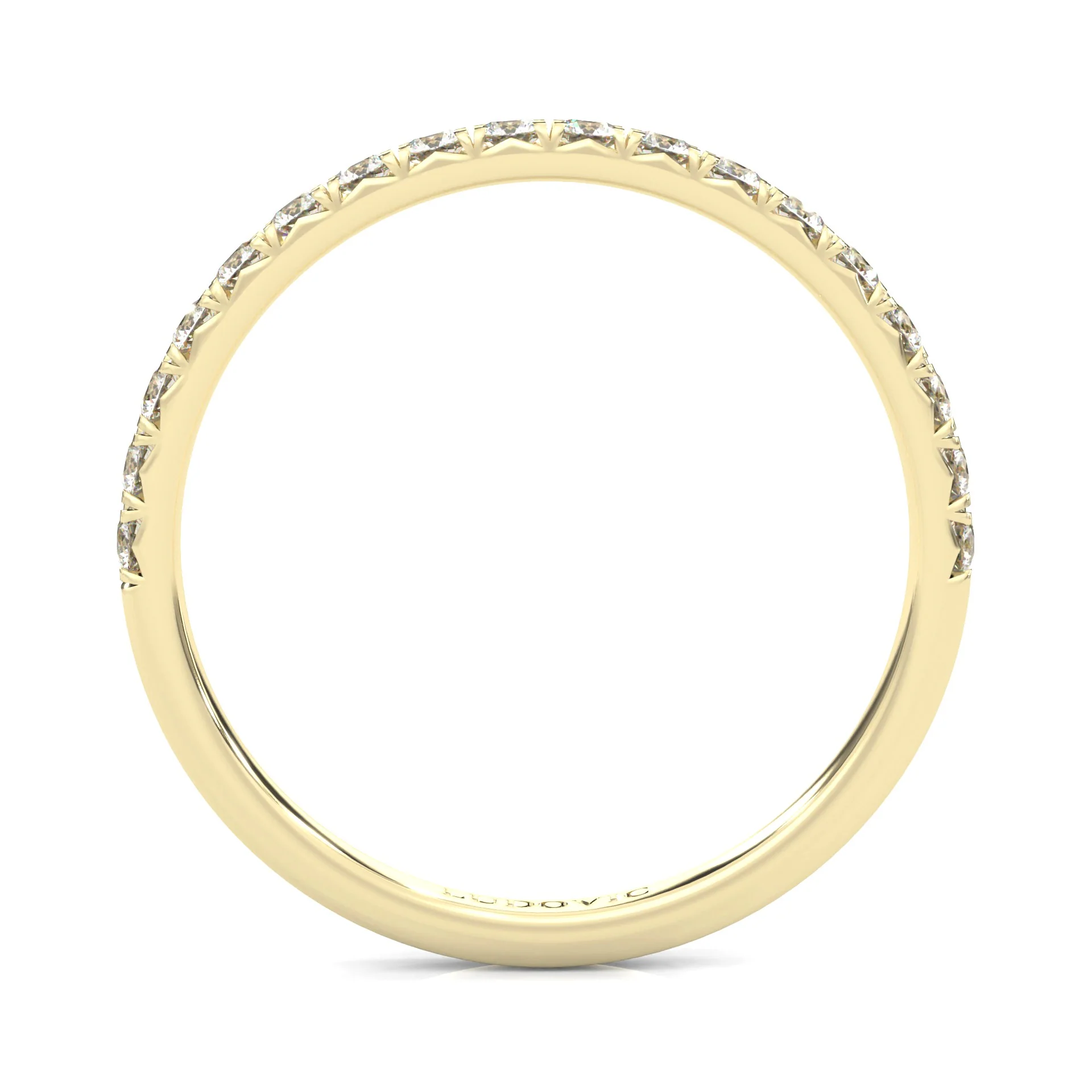 French Four Claw Wedding Band ( Yellow Gold ) - Image 5