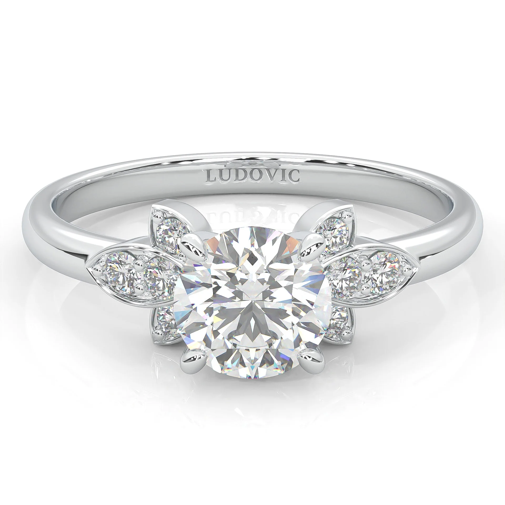 la Tiare d'Ombre Moissanite Engagement Ring (14k Solid Gold)