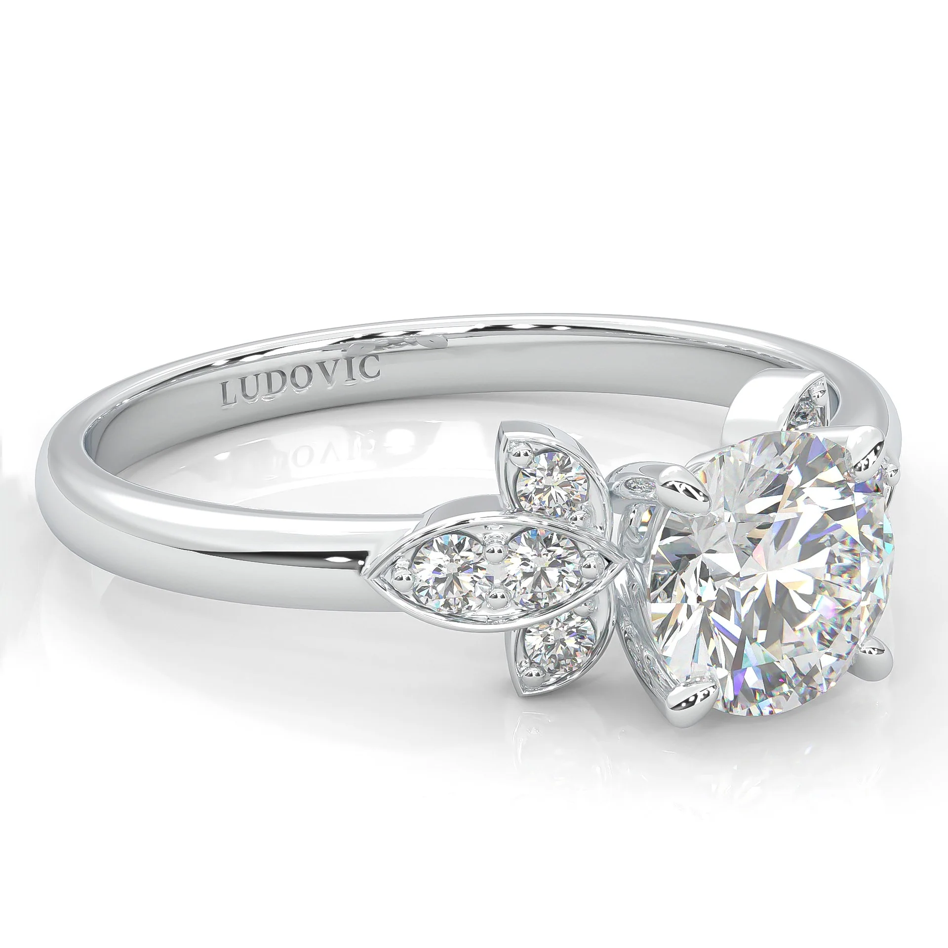 la Tiare d'Ombre Moissanite Engagement Ring (14k Solid Gold) - Image 3