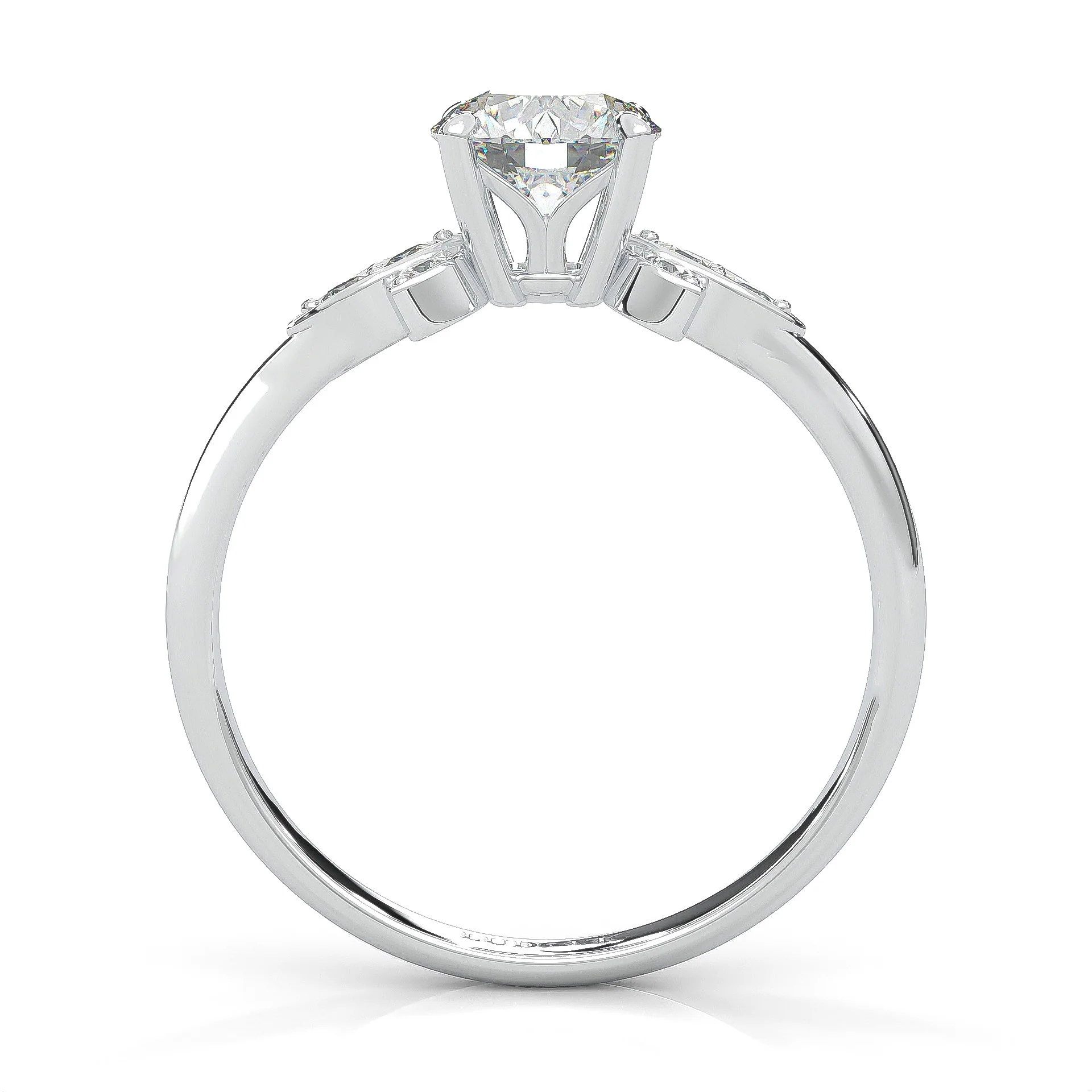 la Tiare d'Ombre Moissanite Engagement Ring (14k Solid Gold) - Image 4