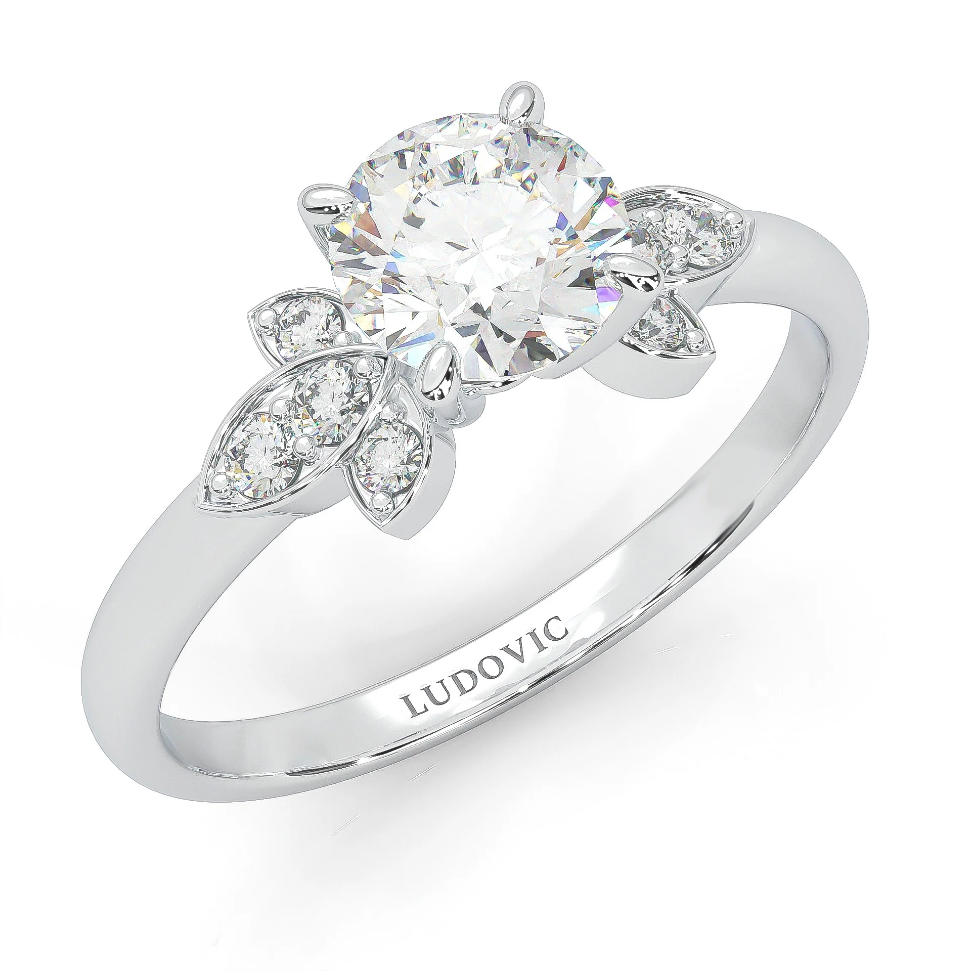 la Tiare d'Ombre Moissanite Engagement Ring (14k Solid Gold) - Image 5