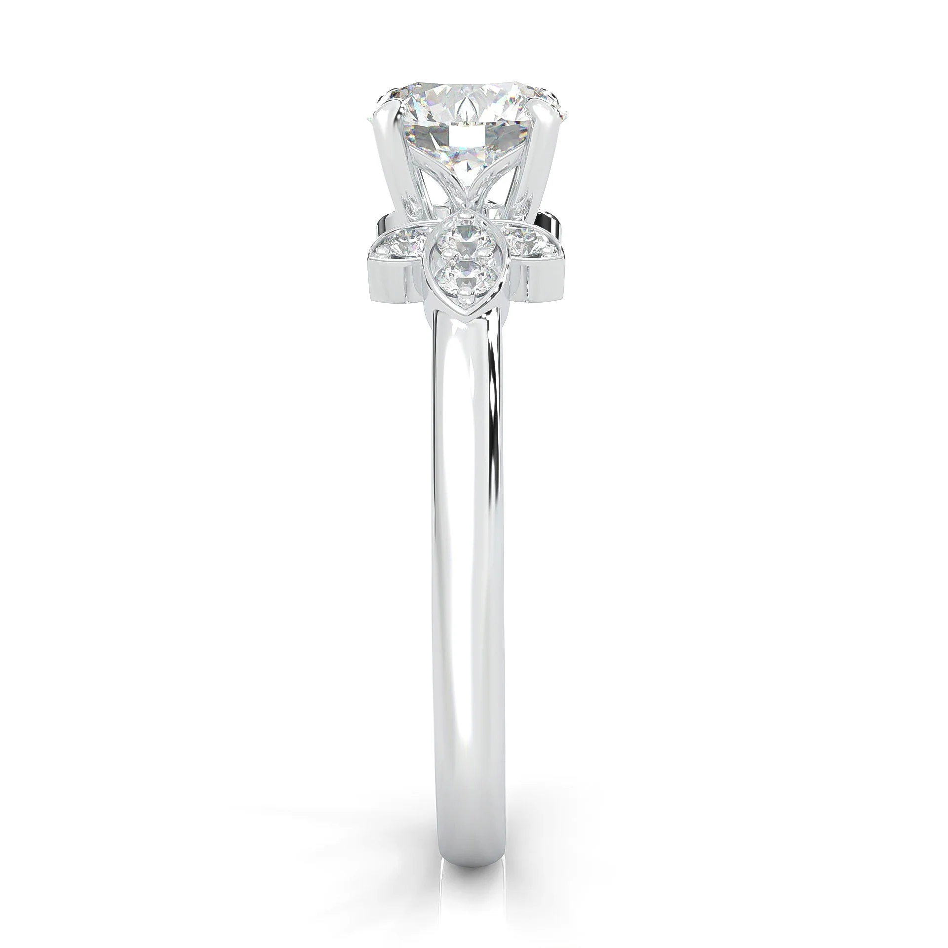 la Tiare d'Ombre Moissanite Engagement Ring (14k Solid Gold) - Image 7