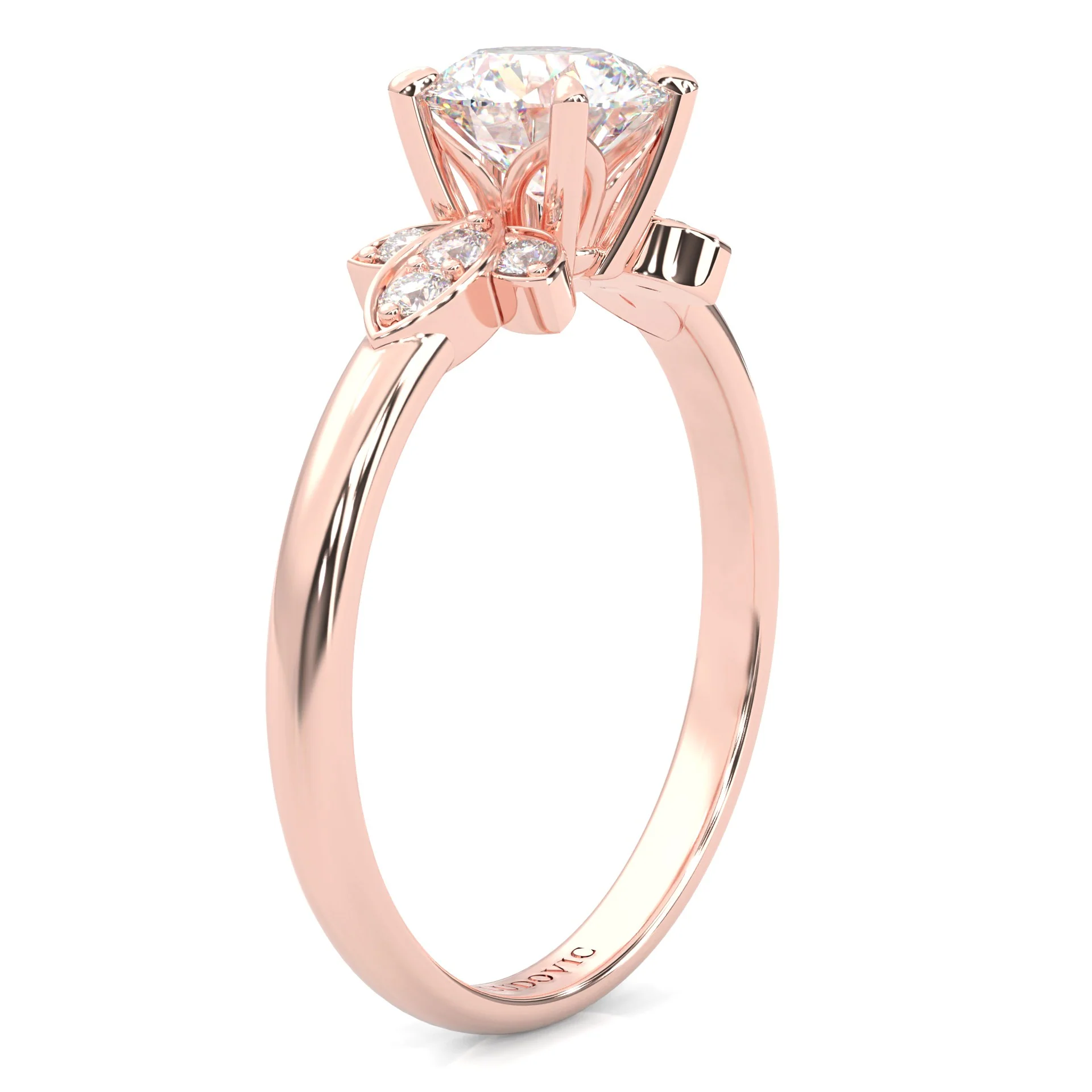 la Tiare d'Ombre Moissanite Engagement Ring ( Rose Gold 14K ) - Image 5