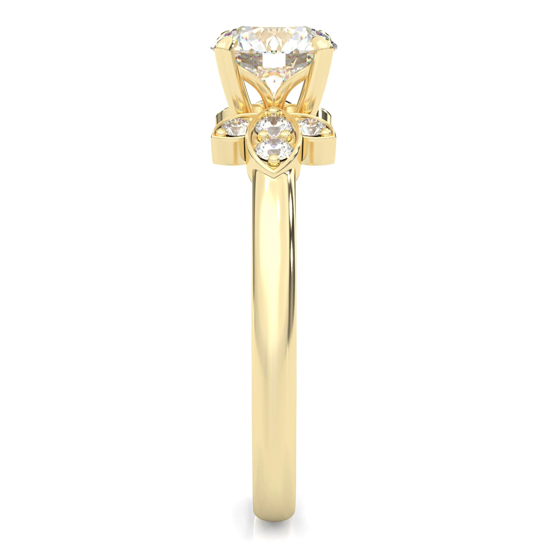 la Tiare d'Ombre Moissanite Engagement Ring ( Yellow Gold 14K ) - Image 3