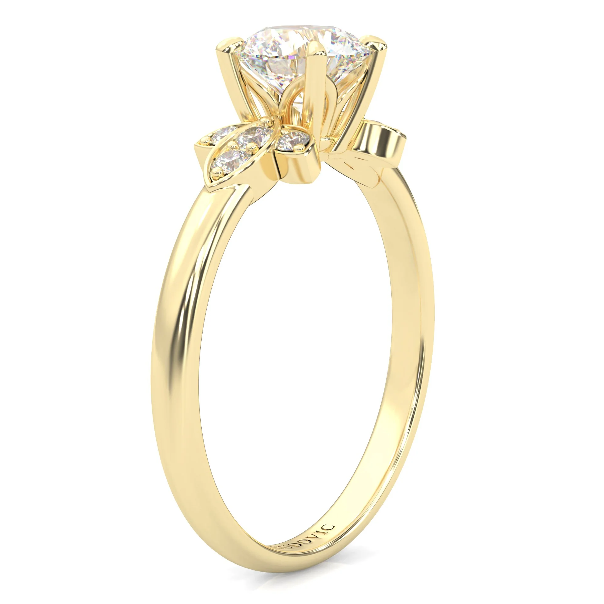 la Tiare d'Ombre Moissanite Engagement Ring ( Yellow Gold 14K ) - Image 4