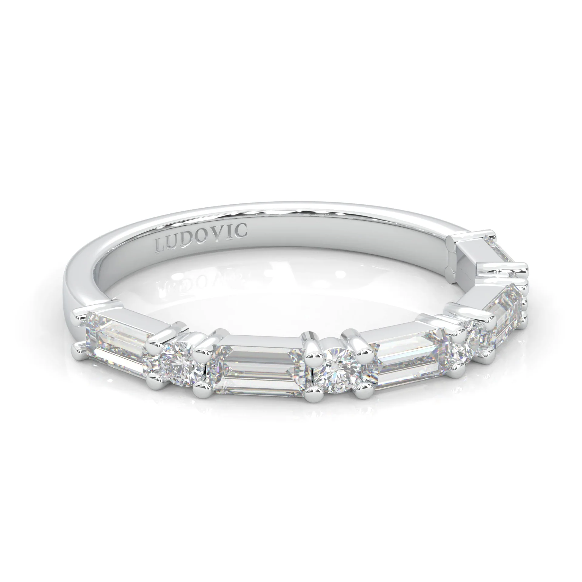 la Tiare Illustre Moissanite Wedding Band - Image 3