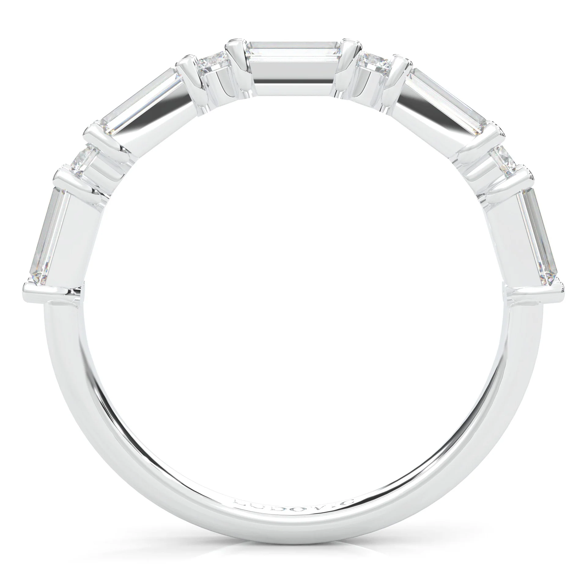 la Tiare Illustre Moissanite Wedding Band - Image 5