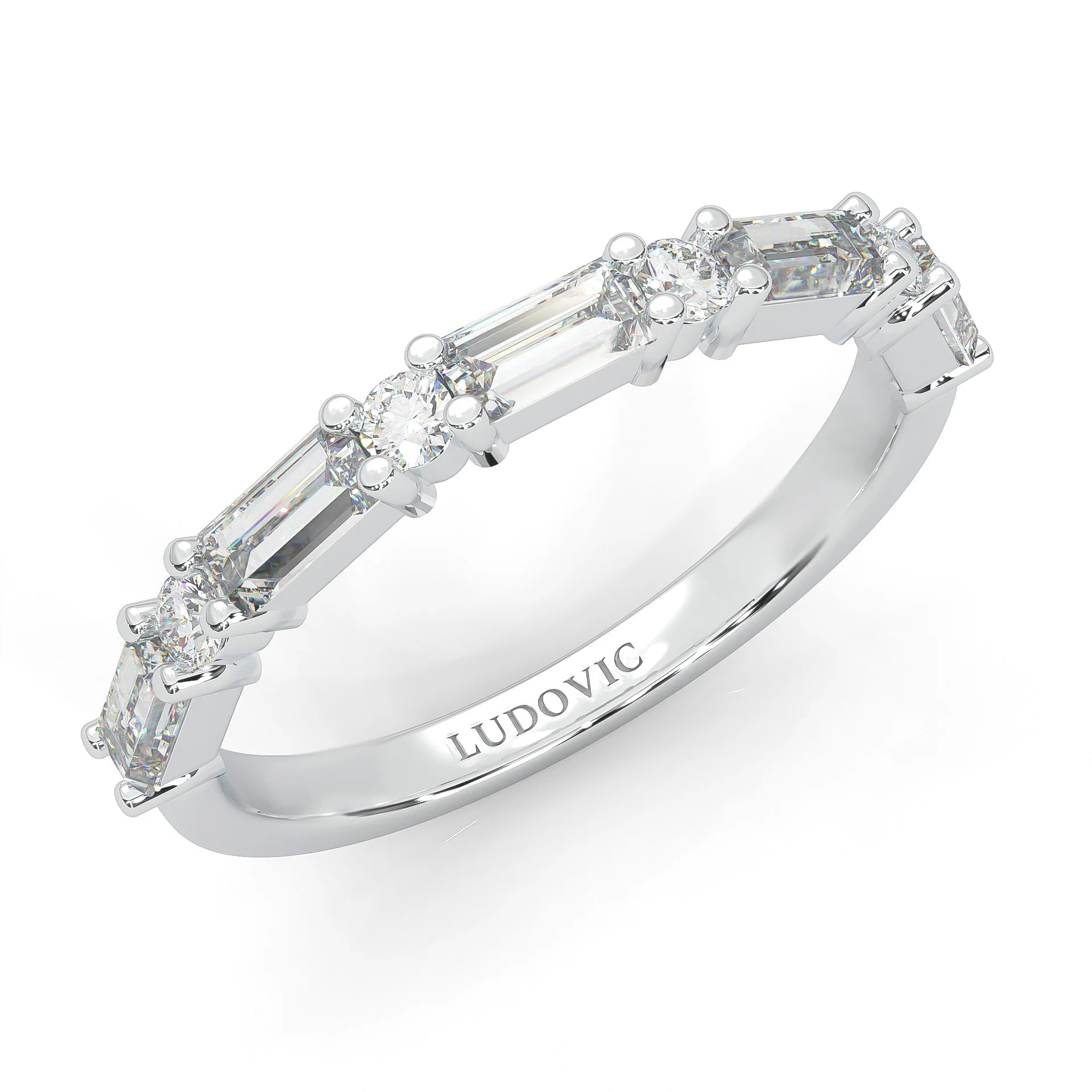 la Tiare Illustre Moissanite Wedding Band - Image 7