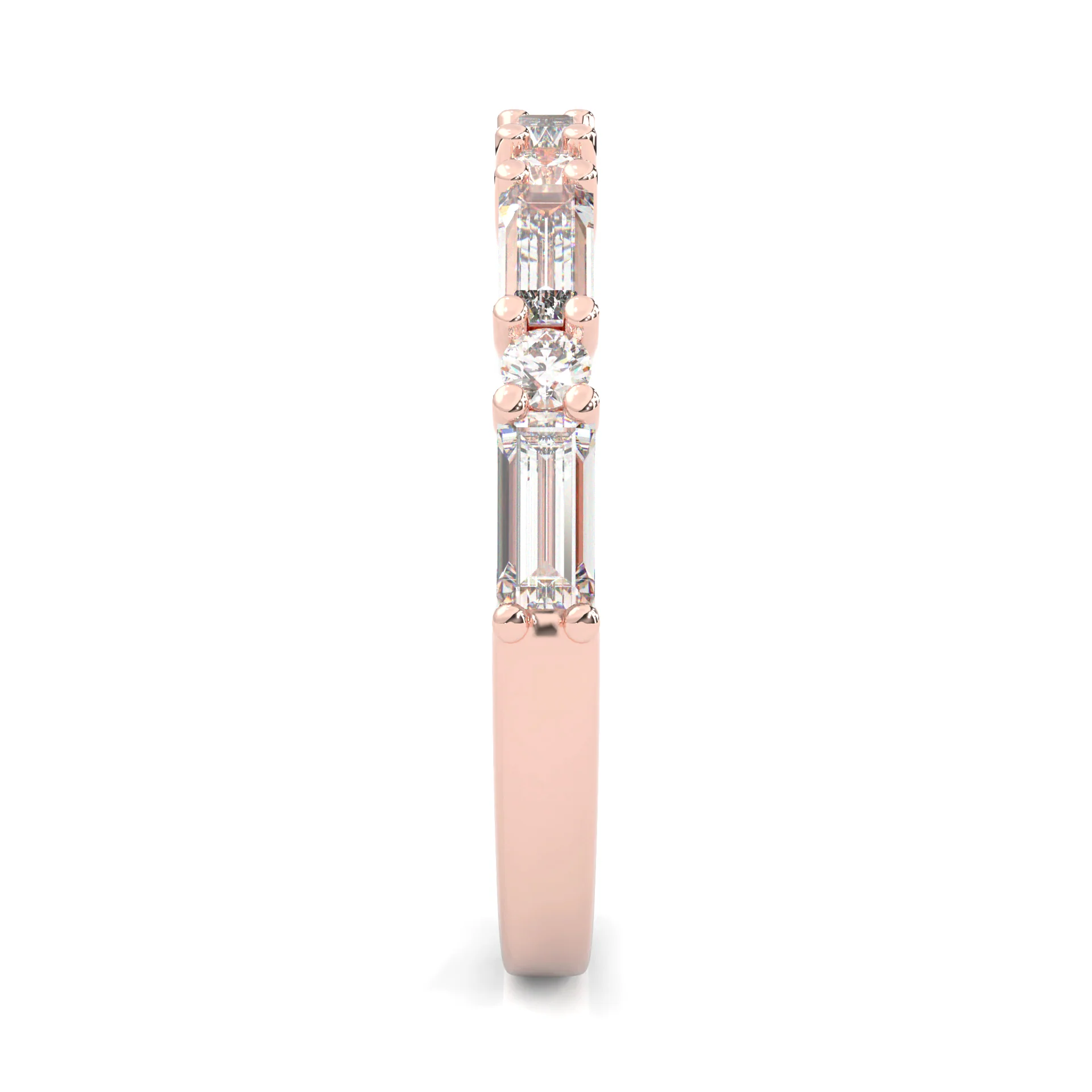 la Tiare Illustre Moissanite Wedding Band ( Rose Gold ) - Image 4