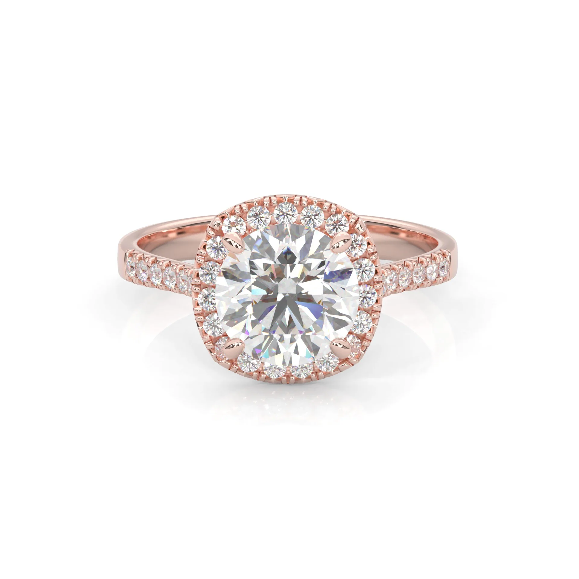 L'Amulette d'Étincelle Rose Moissanite Engagement Ring ( Rose Gold 14K )