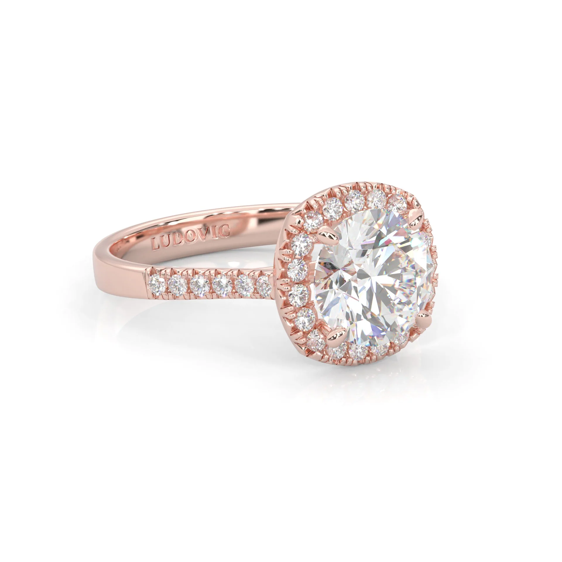 L'Amulette d'Étincelle Rose Moissanite Engagement Ring ( Rose Gold 14K ) - Image 2