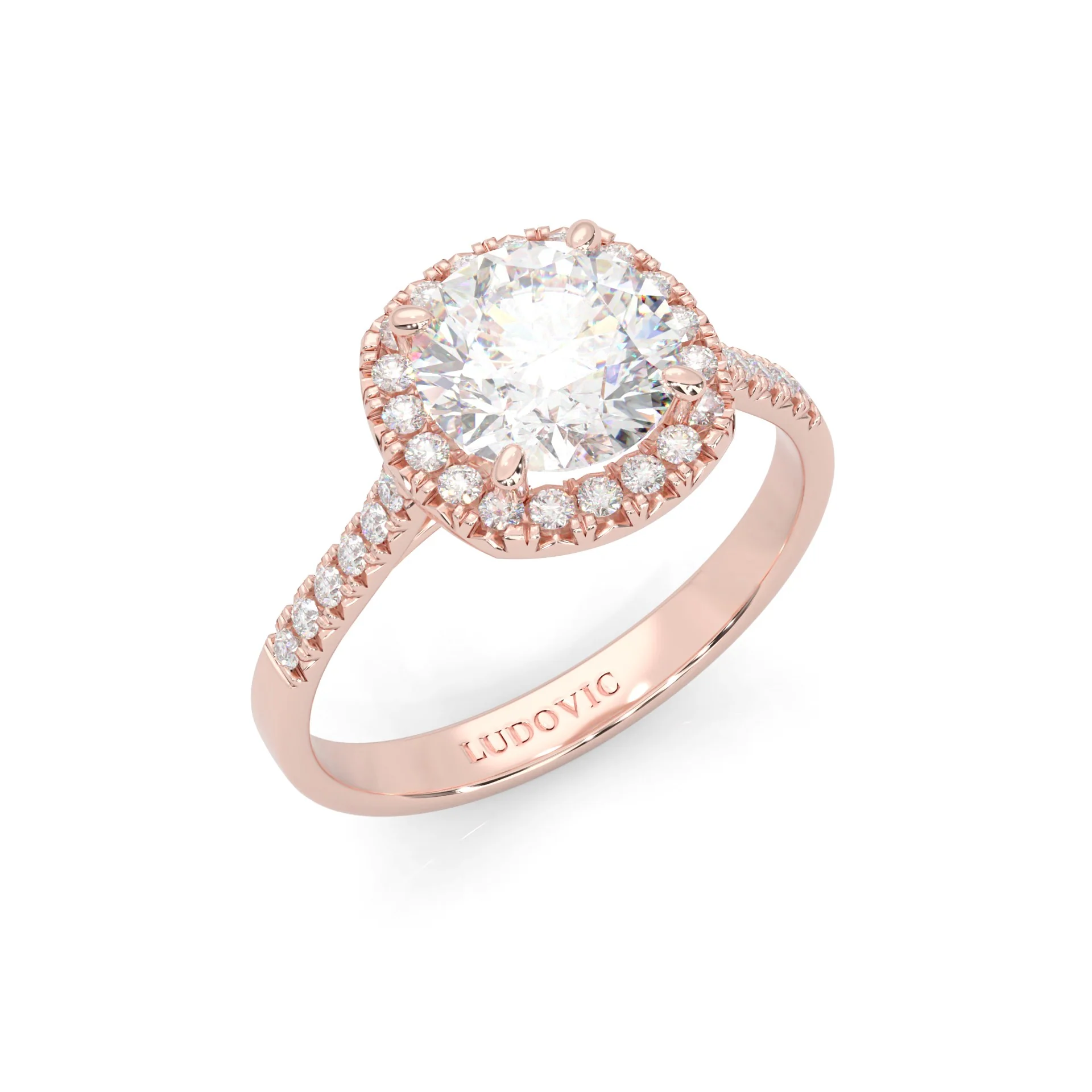 L'Amulette d'Étincelle Rose Moissanite Engagement Ring ( Rose Gold 14K ) - Image 6