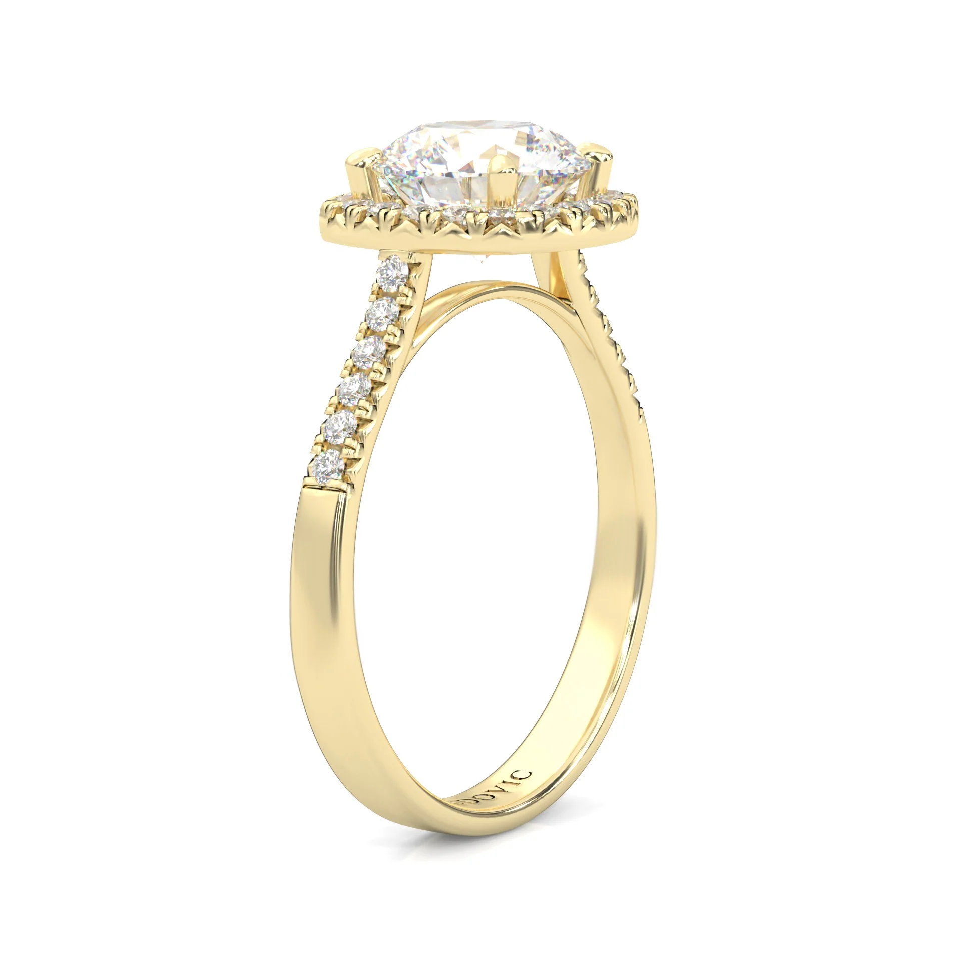 L'Amulette d'Étincelle Yellow Moissanite Engagement Ring ( Yellow Gold 14K ) - Image 4