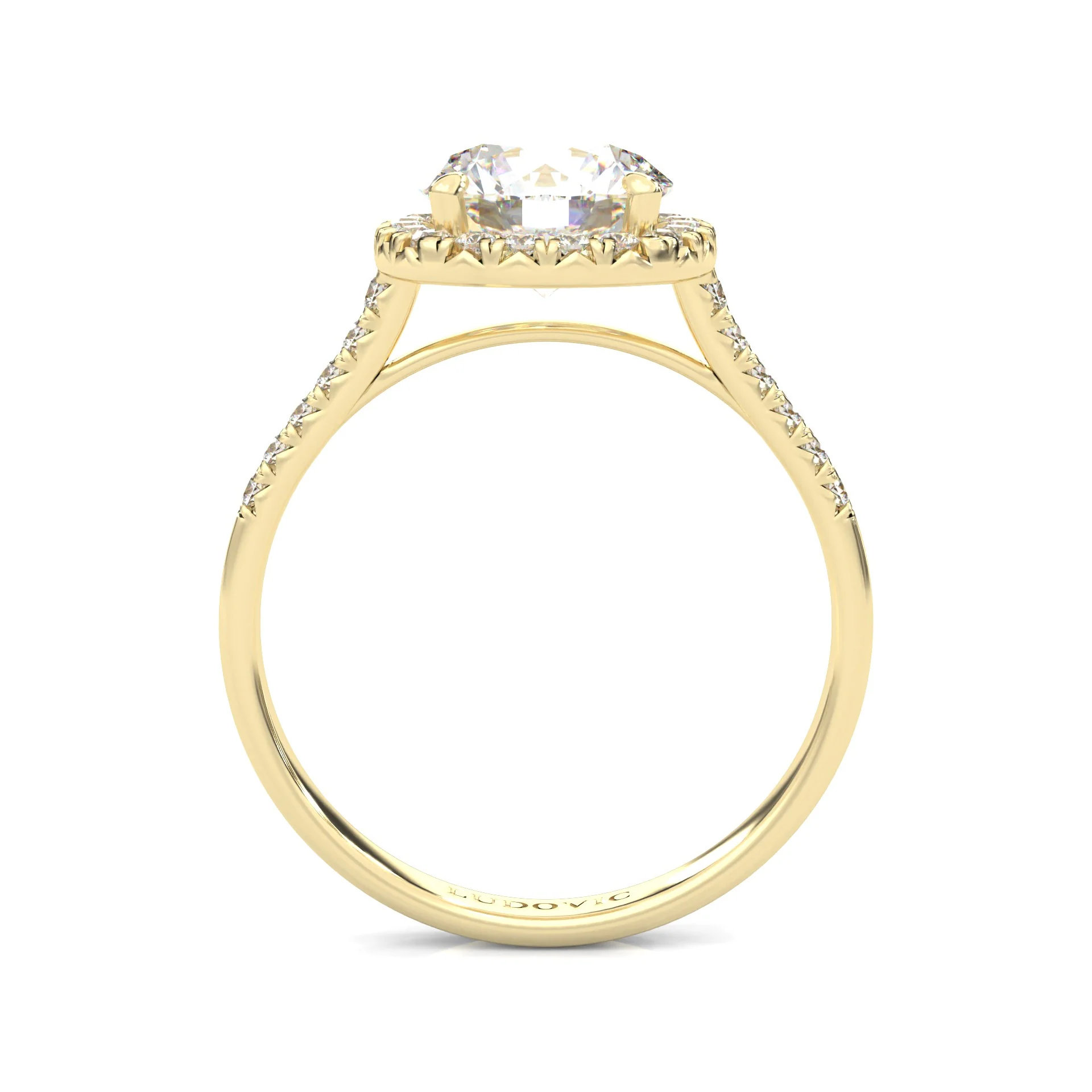 L'Amulette d'Étincelle Yellow Moissanite Engagement Ring ( Yellow Gold 14K ) - Image 5