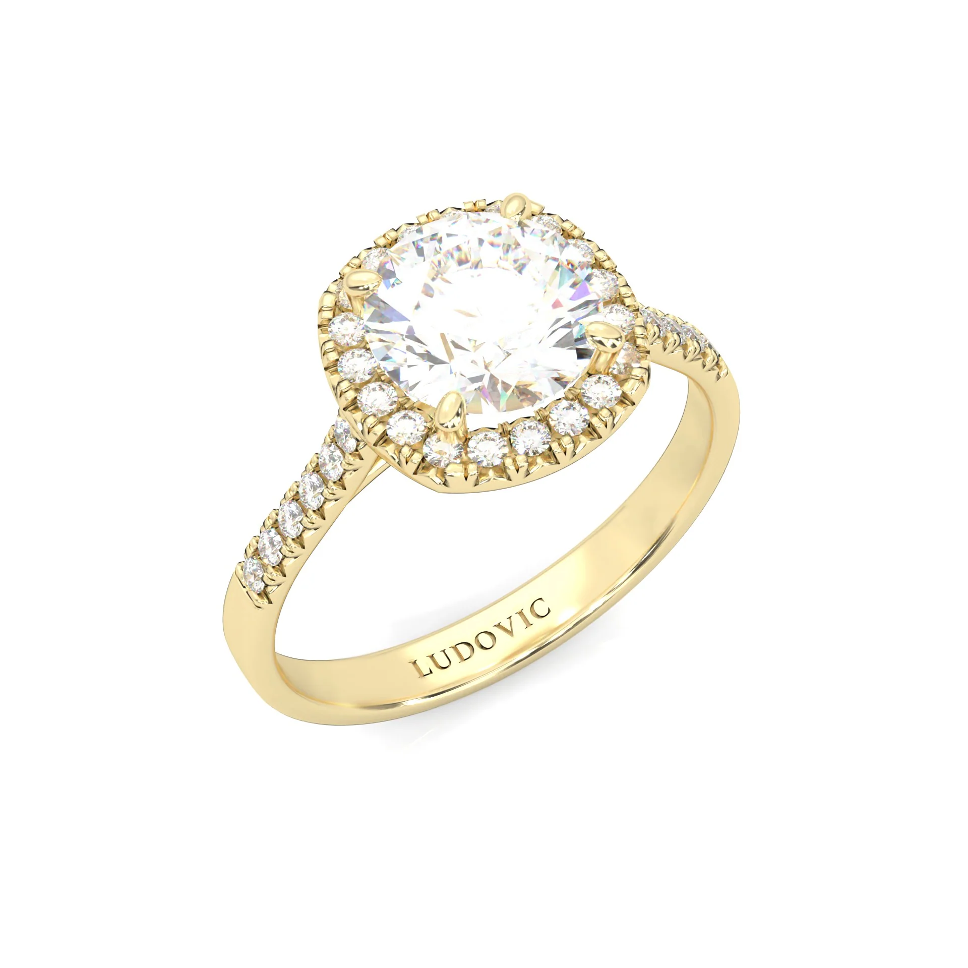 L'Amulette d'Étincelle Yellow Moissanite Engagement Ring ( Yellow Gold 14K ) - Image 6
