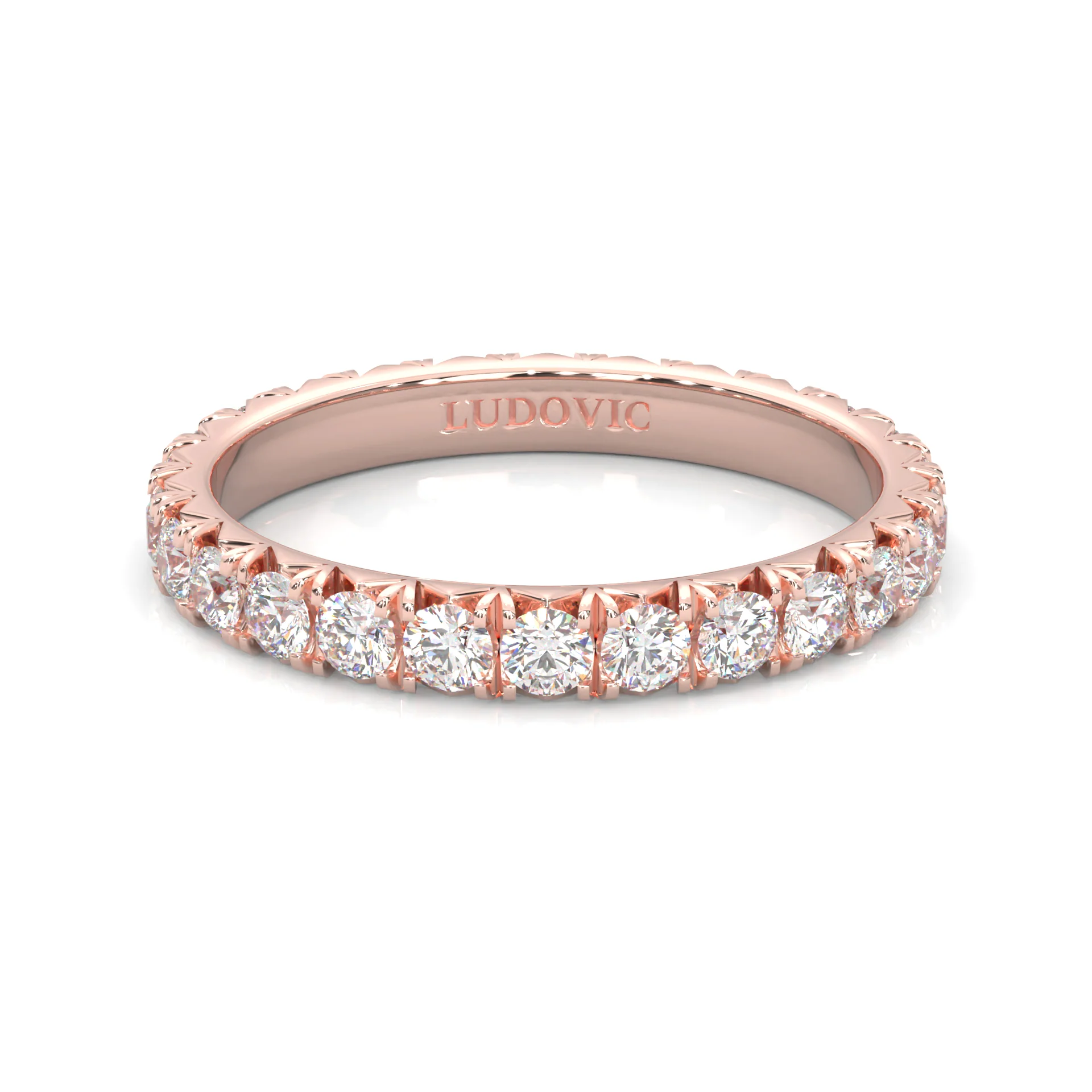 l'Amulette Exotique Moissanite Eternity Ring (Rose Gold)