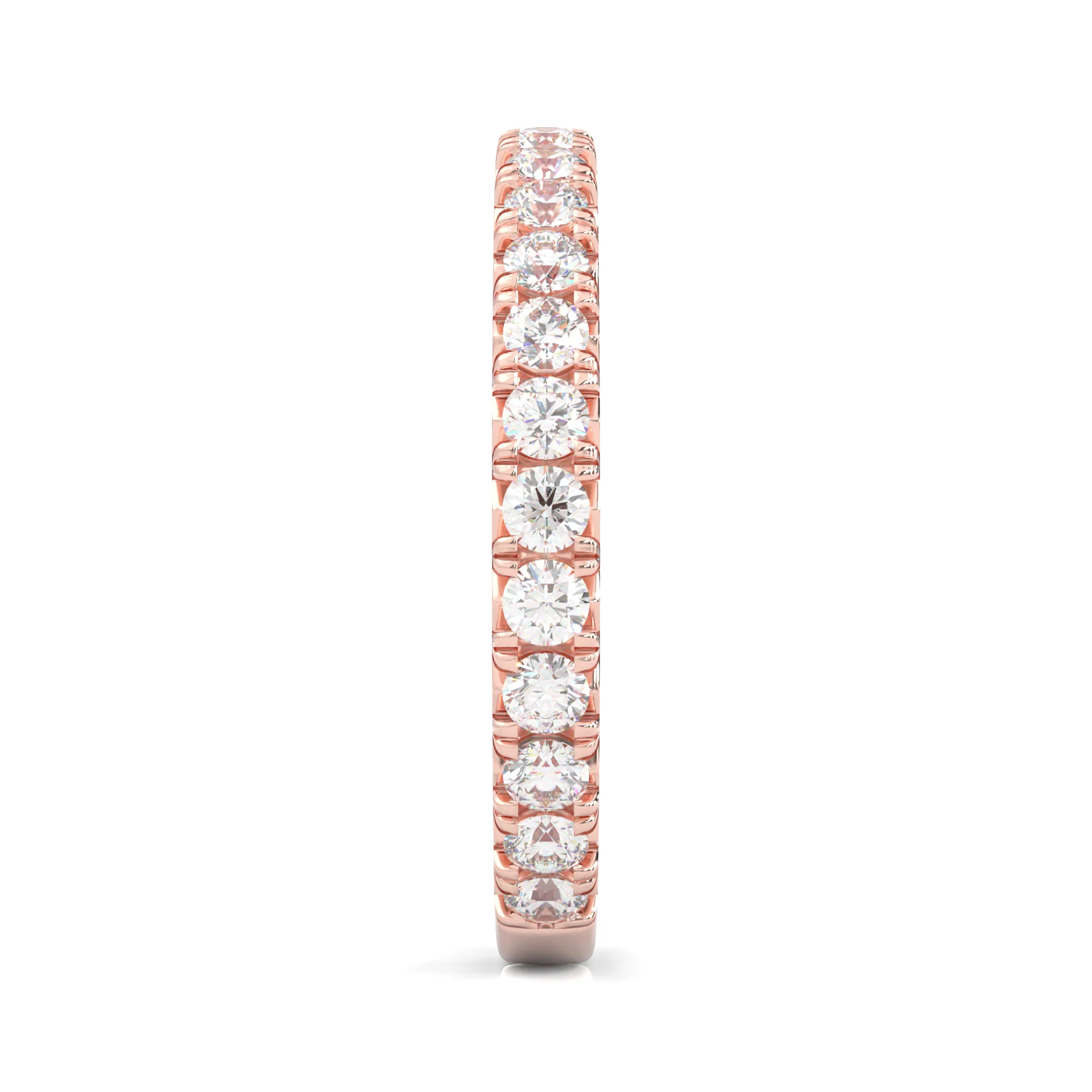 The Classic Moissanite Wedding Band II  ( Rose Gold ) - Image 3