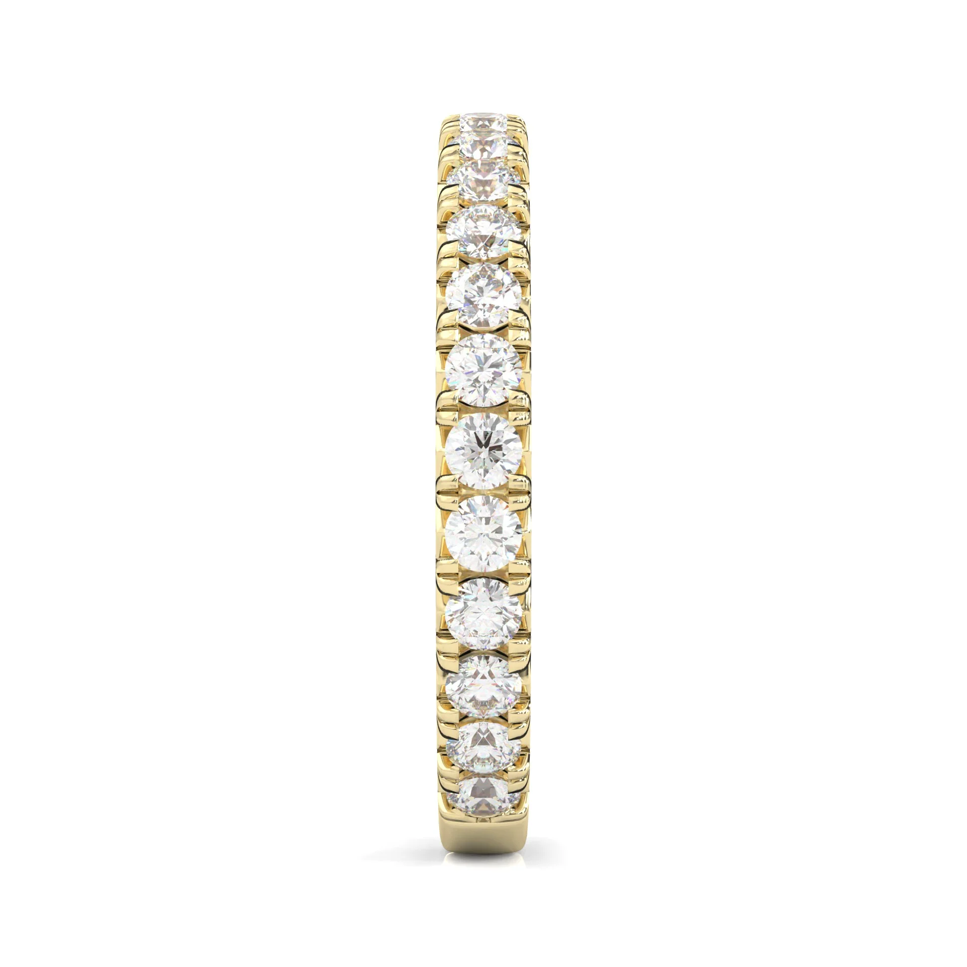 The Classic Moissanite Wedding Band II  ( Yellow Gold ) - Image 3