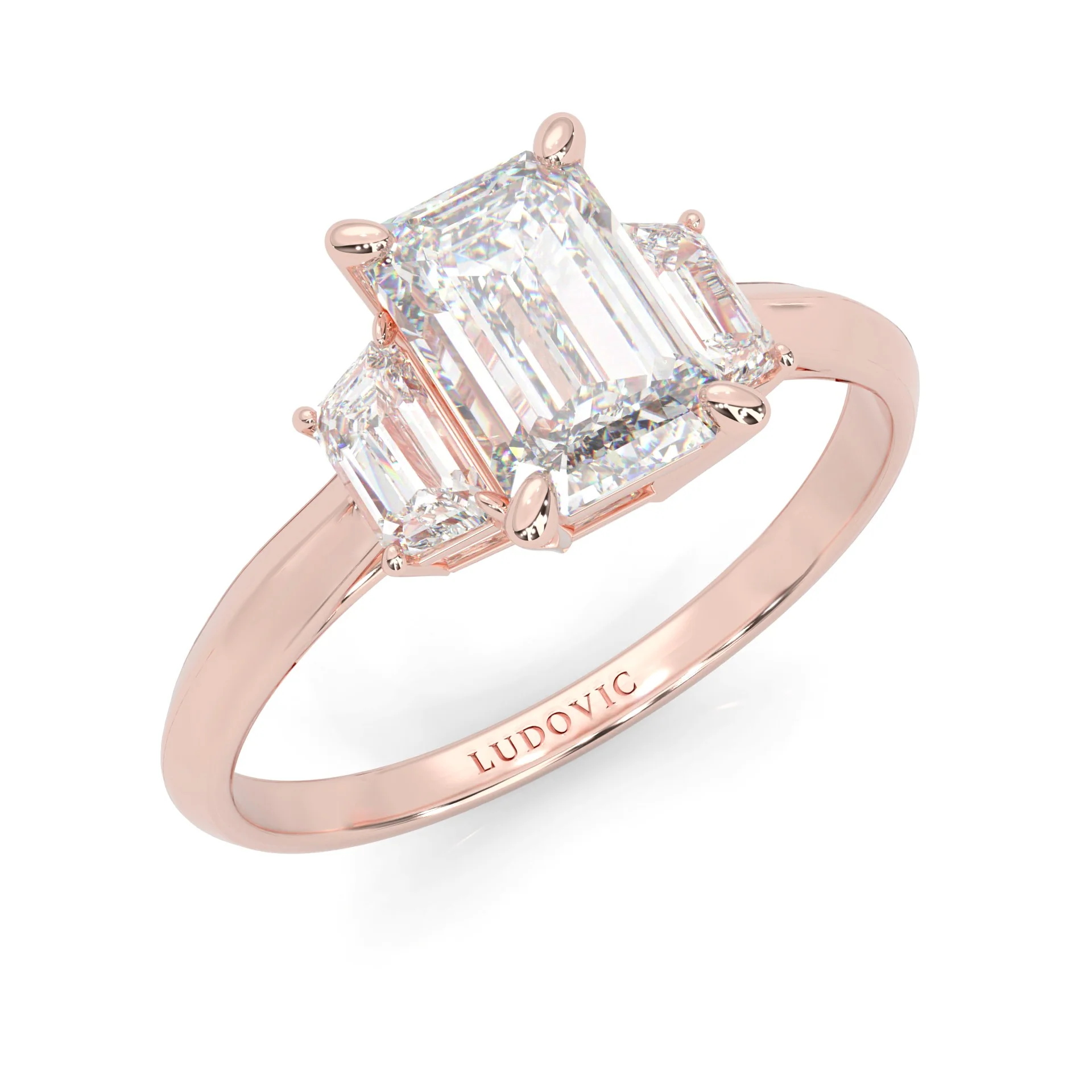 l'Amulette Stupéfiante Moissanite Engagement Ring ( Rose Gold 14K ) - Image 7