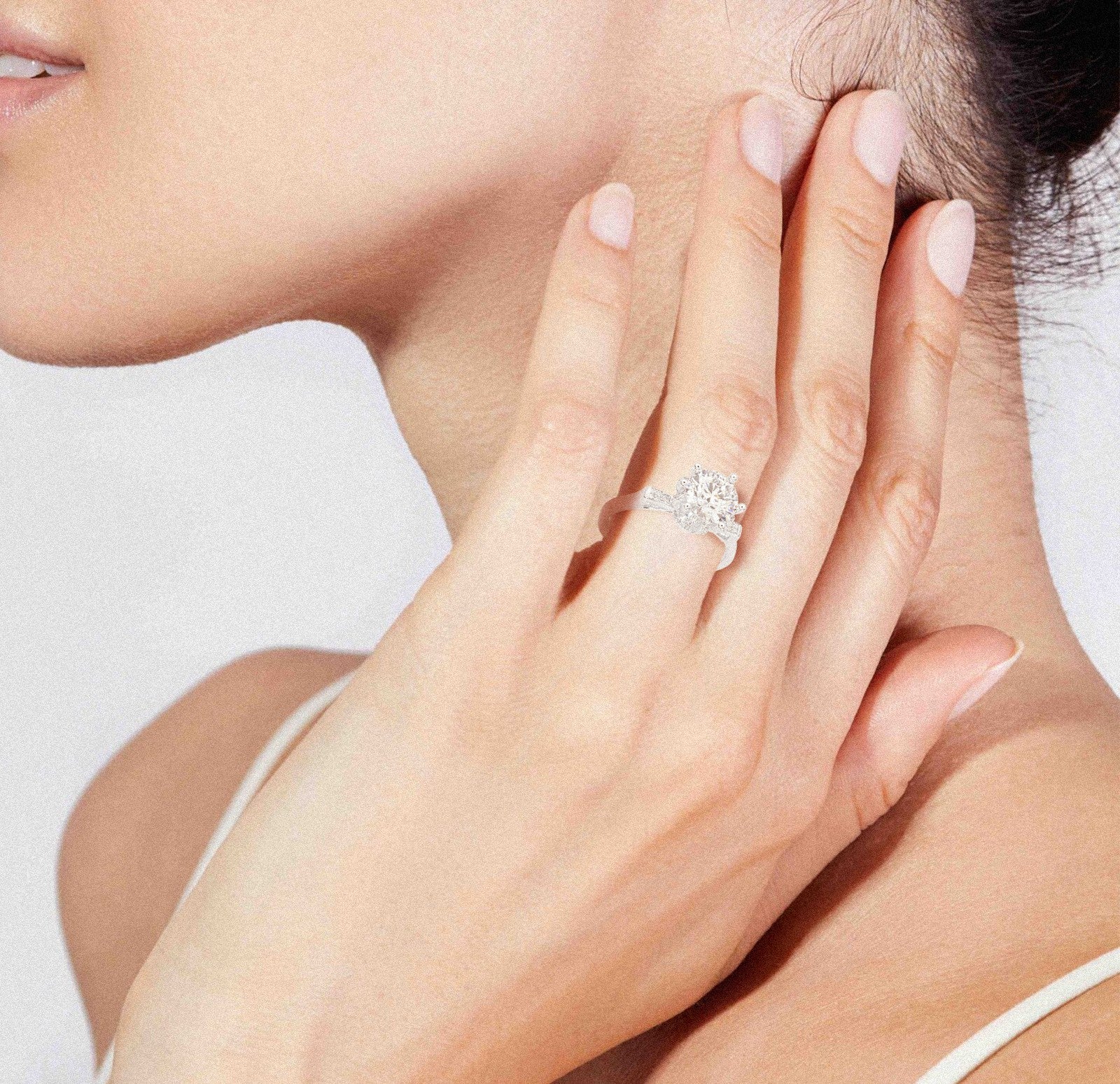 le Collier Lunaire Moissanite Engagement Ring (14k Solid Gold) - Image 2