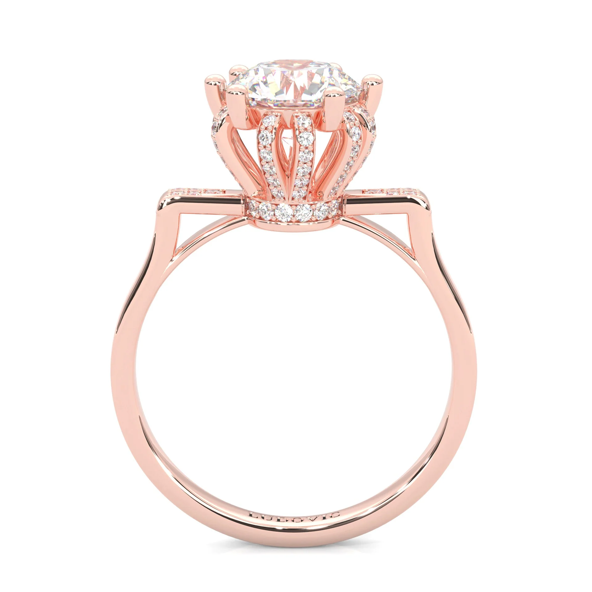 le Collier Lunaire Moissanite Engagement Ring (Rose Gold 14K ) - Image 4