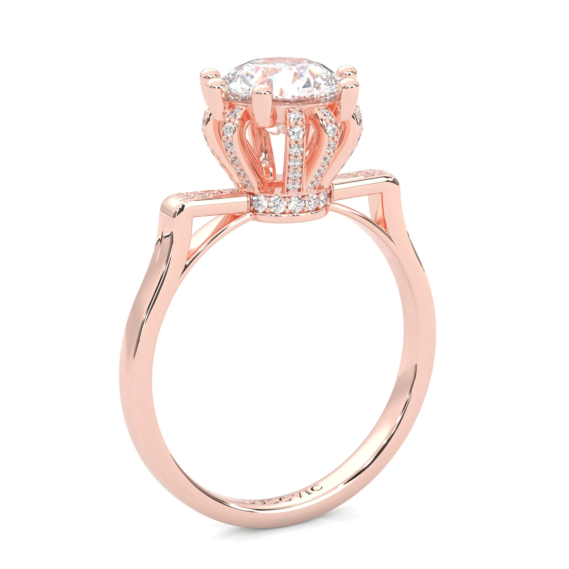 le Collier Lunaire Moissanite Engagement Ring (Rose Gold 14K ) - Image 5