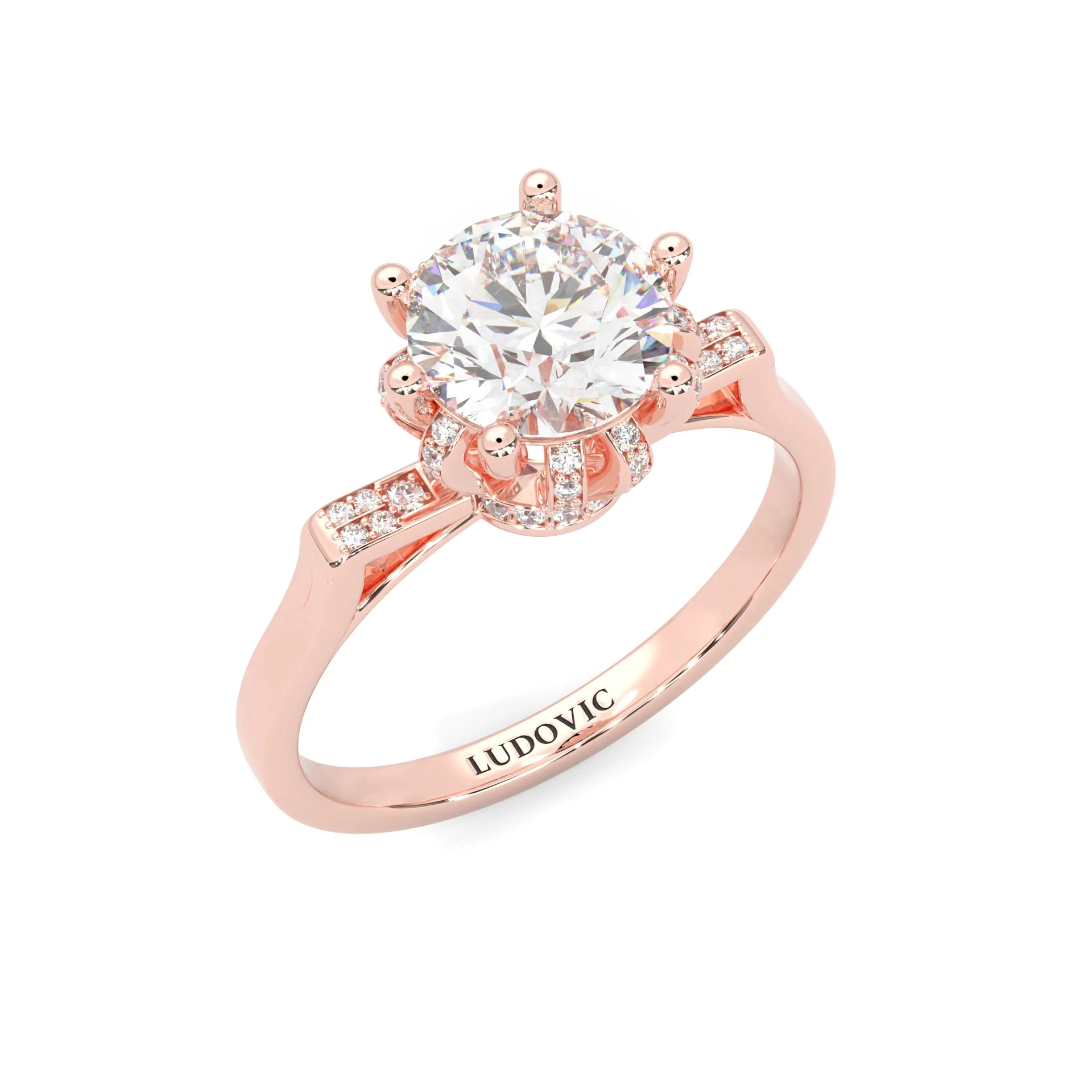 le Collier Lunaire Moissanite Engagement Ring (Rose Gold 14K ) - Image 6