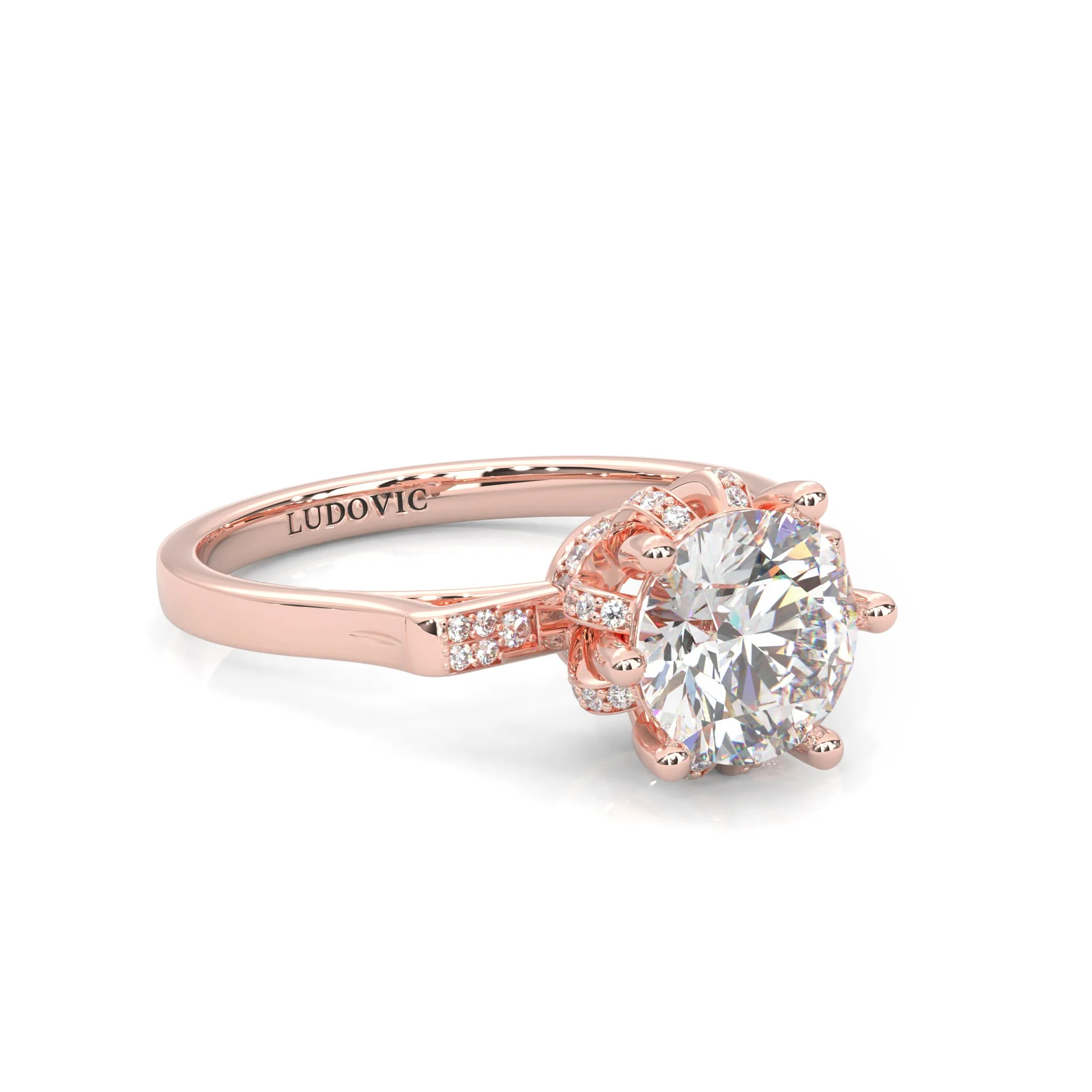 le Collier Lunaire Moissanite Engagement Ring (Rose Gold 14K ) - Image 7
