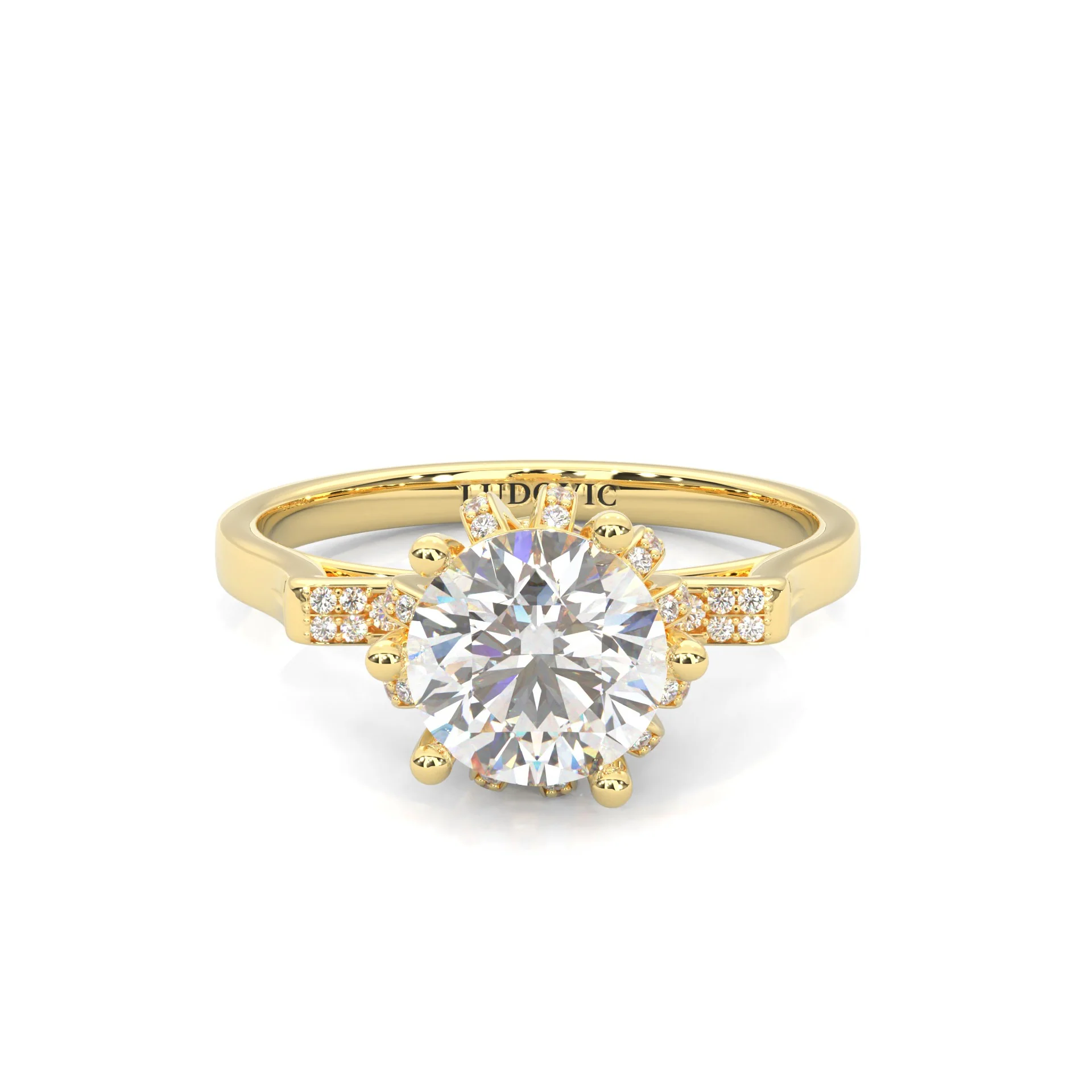 le Collier Lunaire Moissanite Engagement Ring ( Yellow Gold 14K )