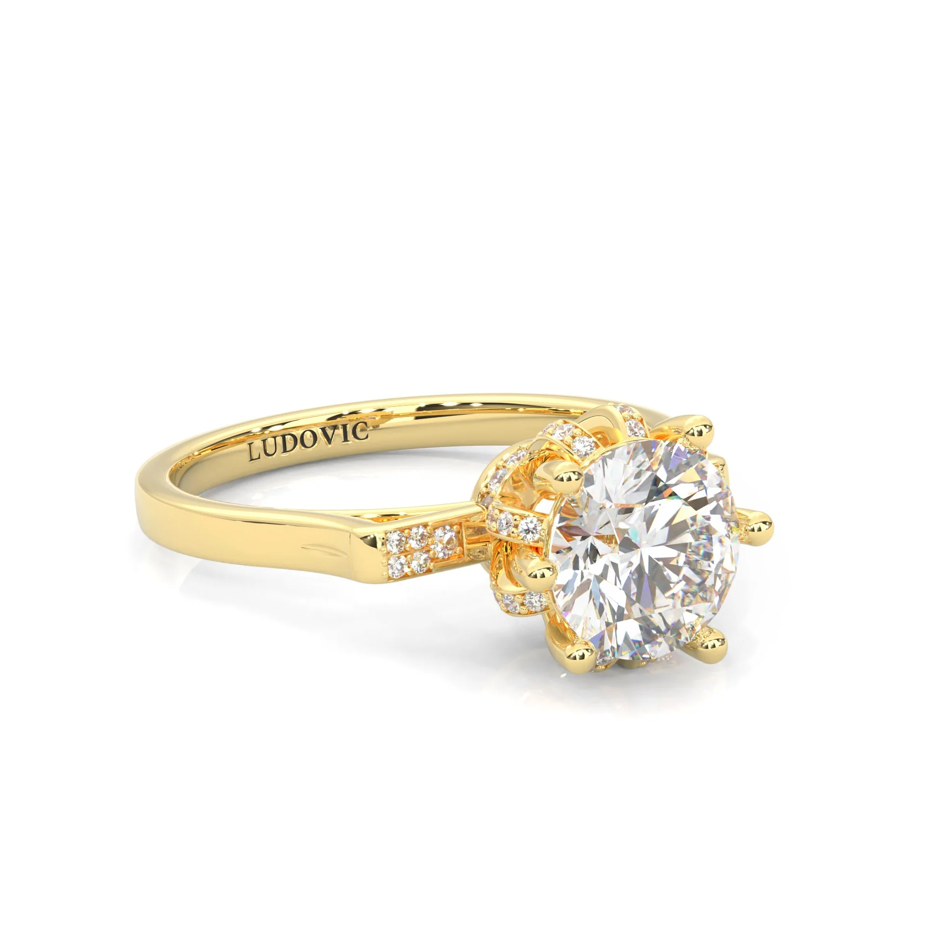 le Collier Lunaire Moissanite Engagement Ring ( Yellow Gold 14K ) - Image 3