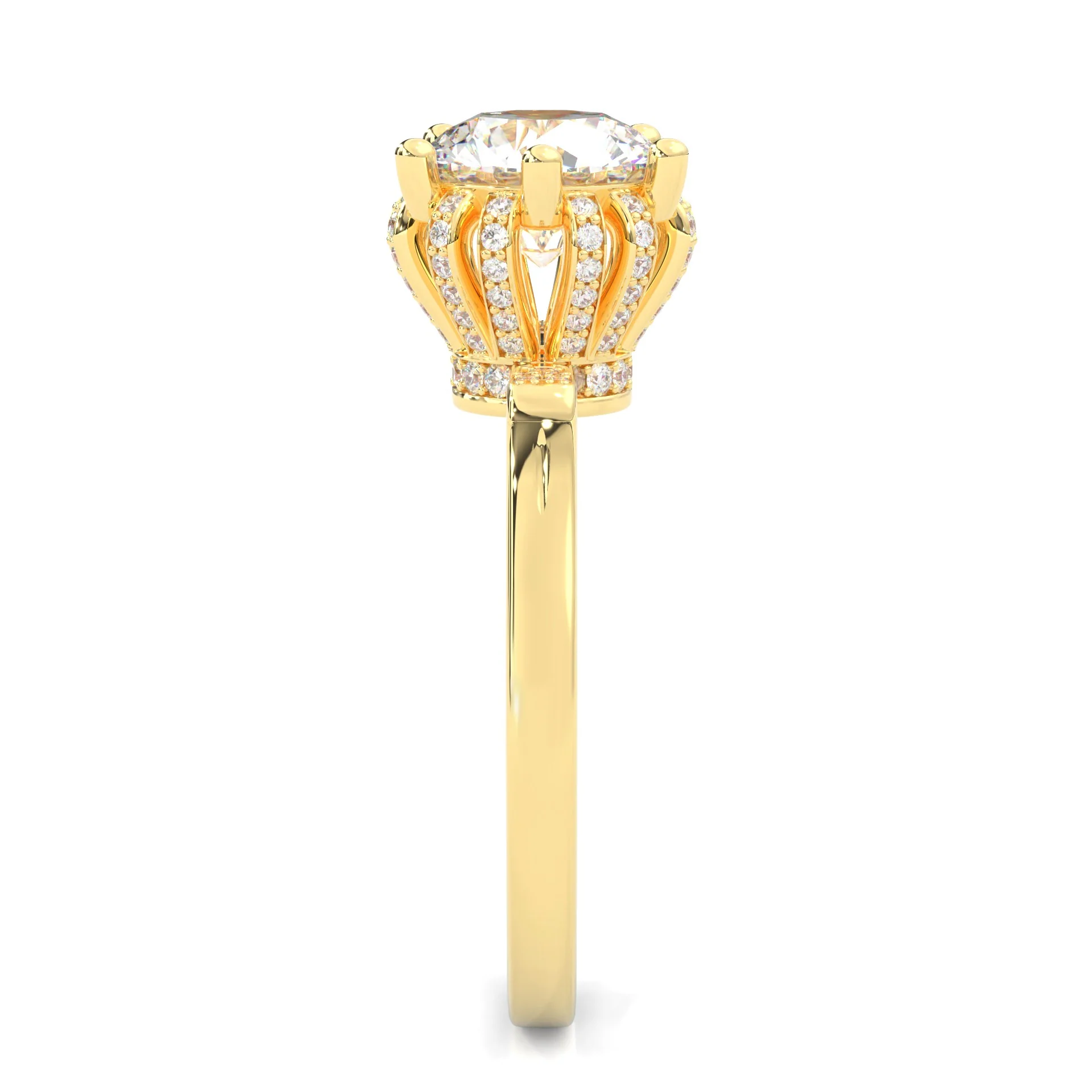 le Collier Lunaire Moissanite Engagement Ring ( Yellow Gold 14K ) - Image 4