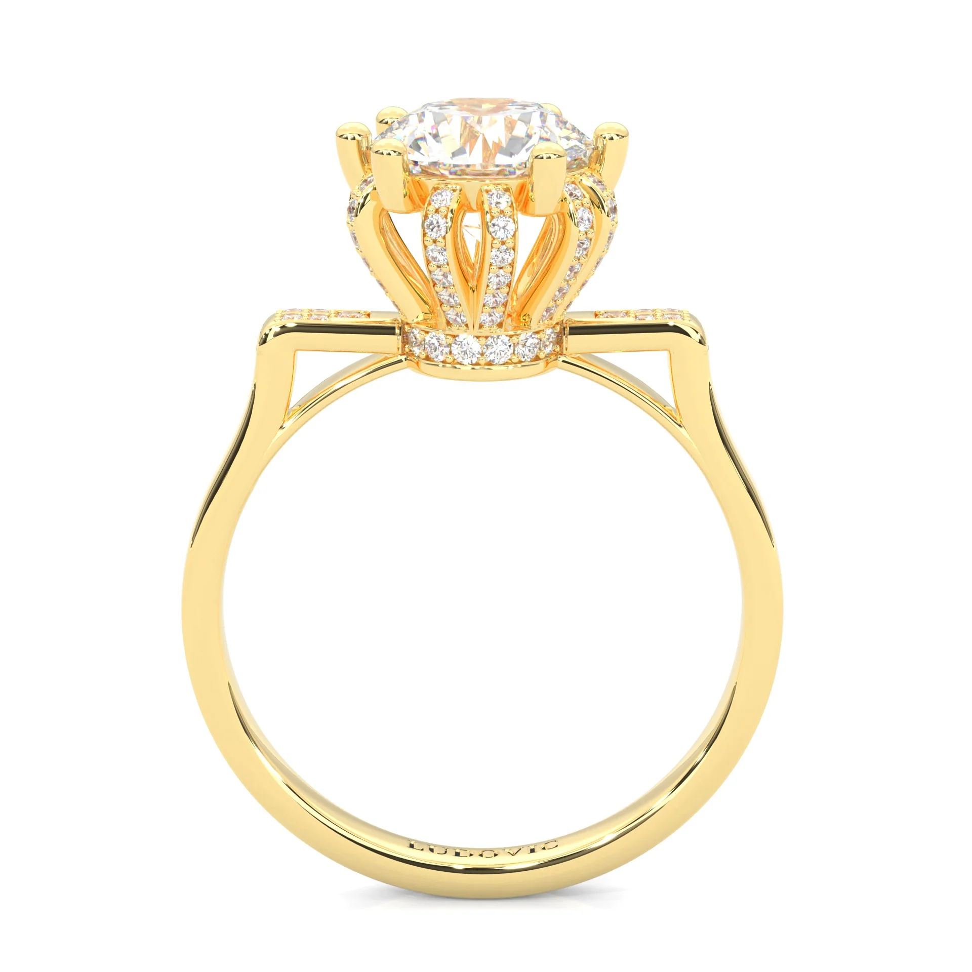 le Collier Lunaire Moissanite Engagement Ring ( Yellow Gold 14K ) - Image 5