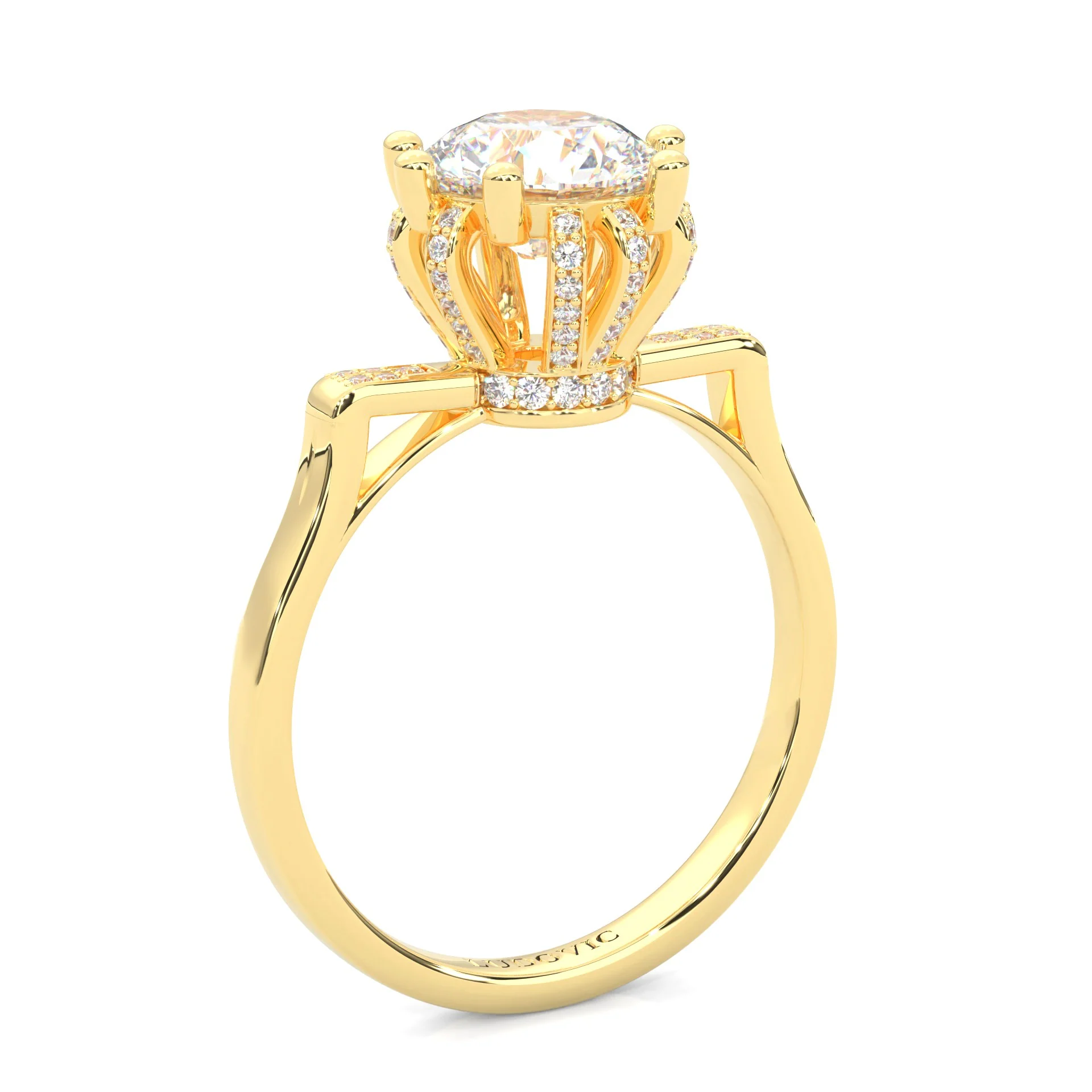 le Collier Lunaire Moissanite Engagement Ring ( Yellow Gold 14K ) - Image 6