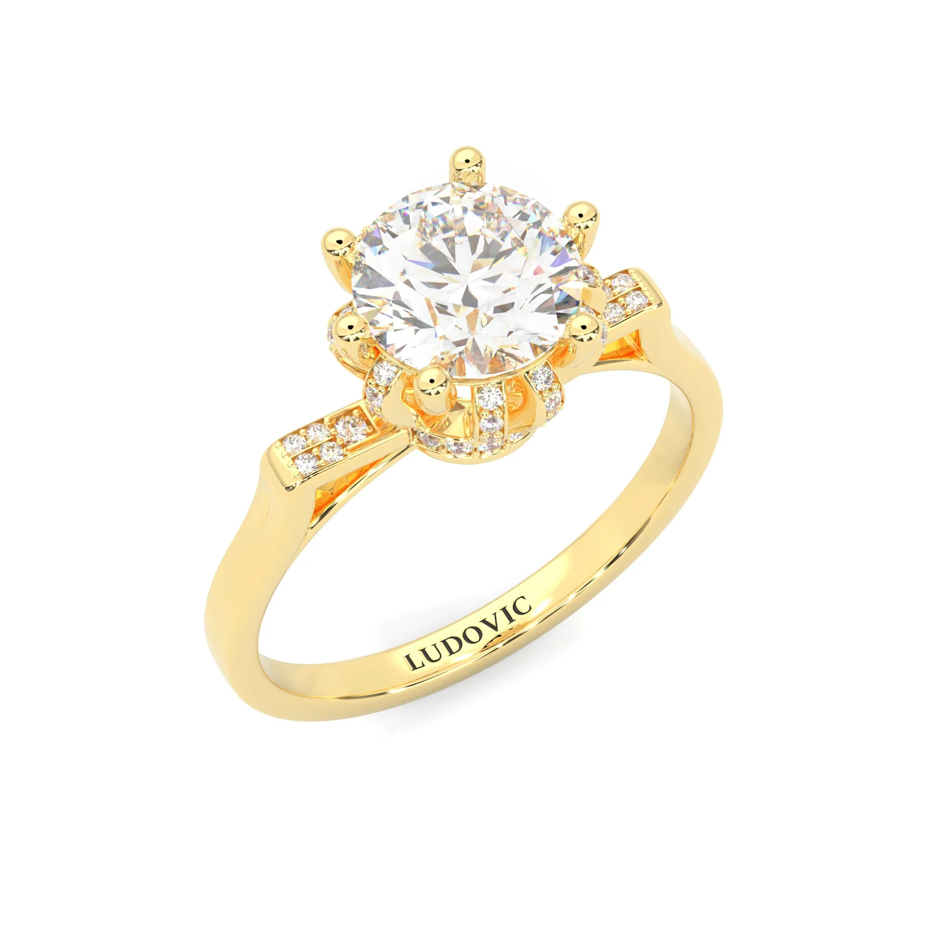 le Collier Lunaire Moissanite Engagement Ring ( Yellow Gold 14K ) - Image 7