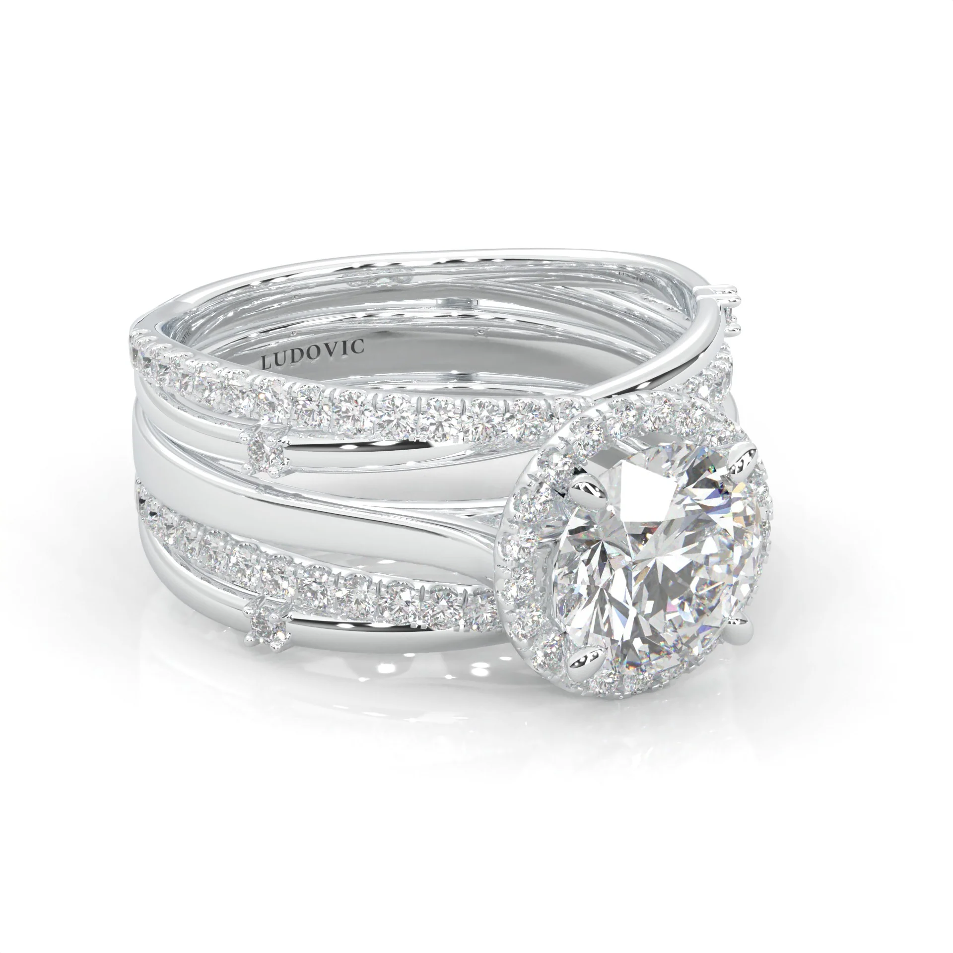le Sautoir de Pureté Moissanite Wedding Set  (14k Solid Gold) - Image 3