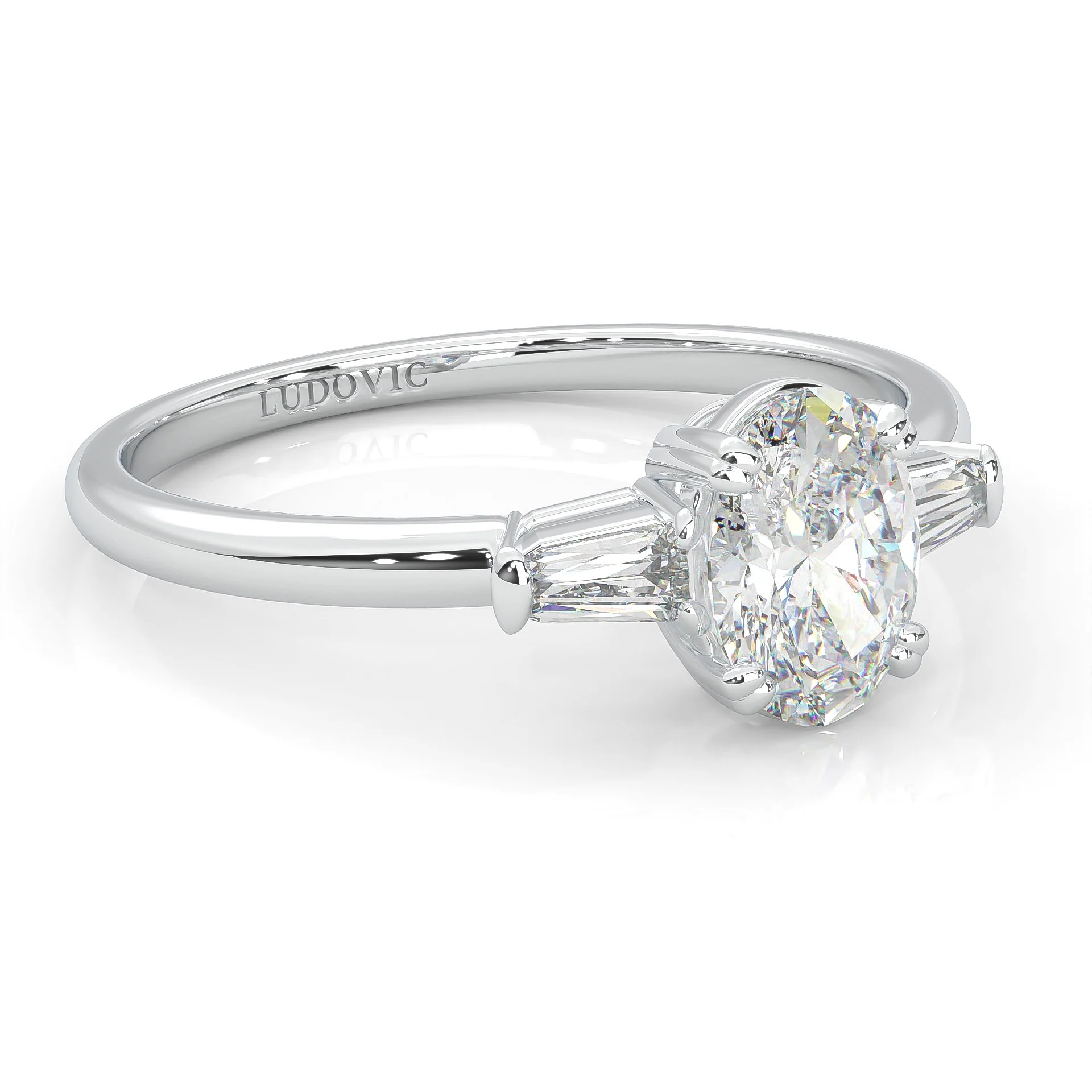 l'Ornament de Paix Moissanite Engagement Ring (Platinum-Plated Silver) - Image 4