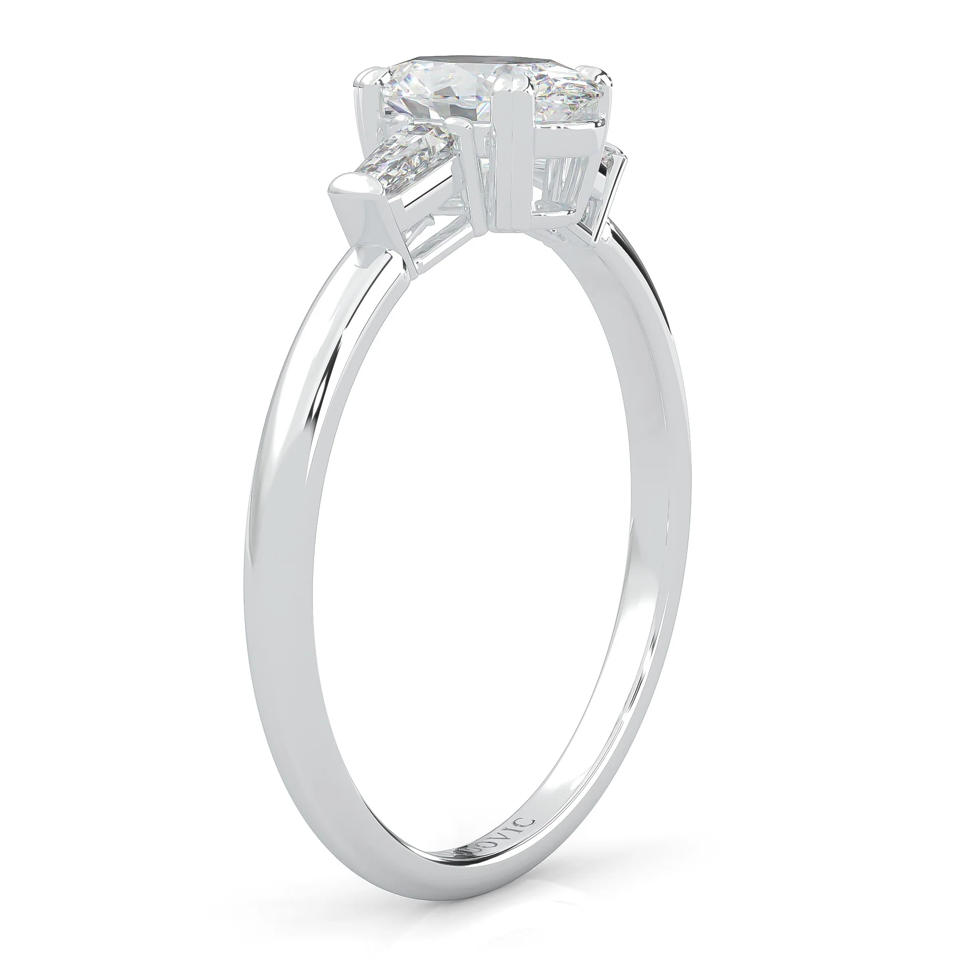 l'Ornament de Paix Moissanite Engagement Ring (Platinum-Plated Silver) - Image 5