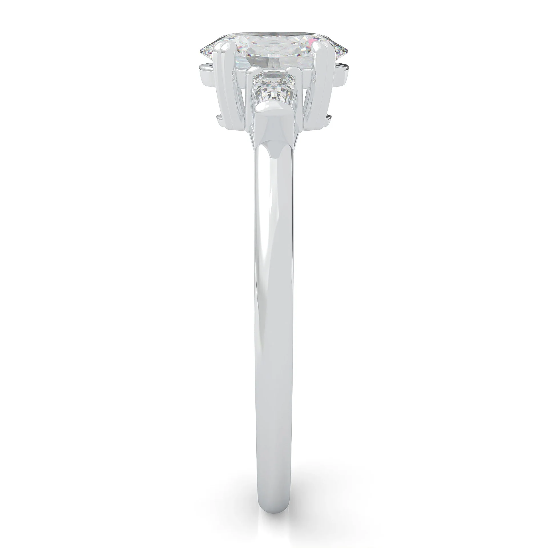 l'Ornament de Paix Moissanite Engagement Ring (Platinum-Plated Silver) - Image 6