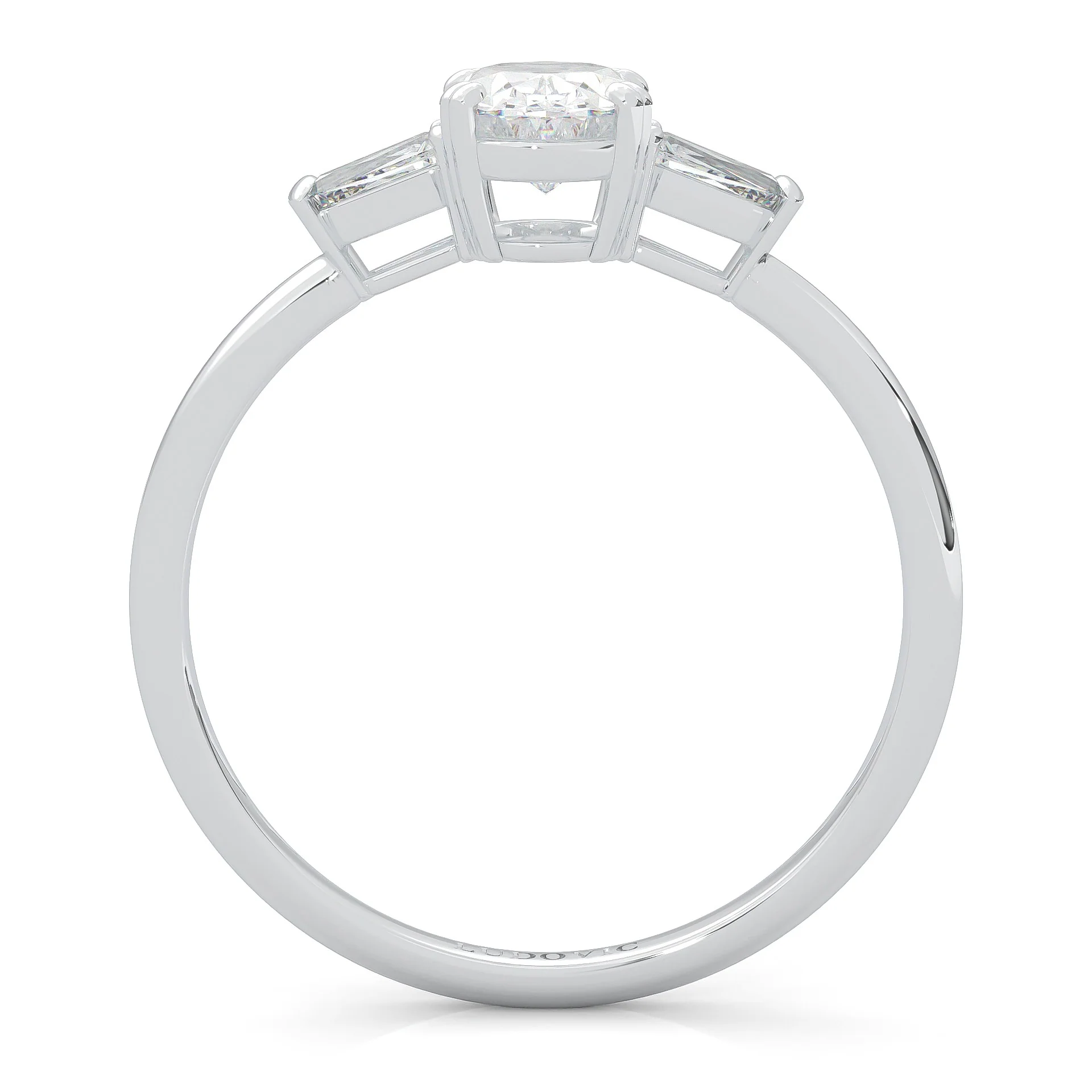 l'Ornament de Paix Moissanite Engagement Ring (Platinum-Plated Silver) - Image 7